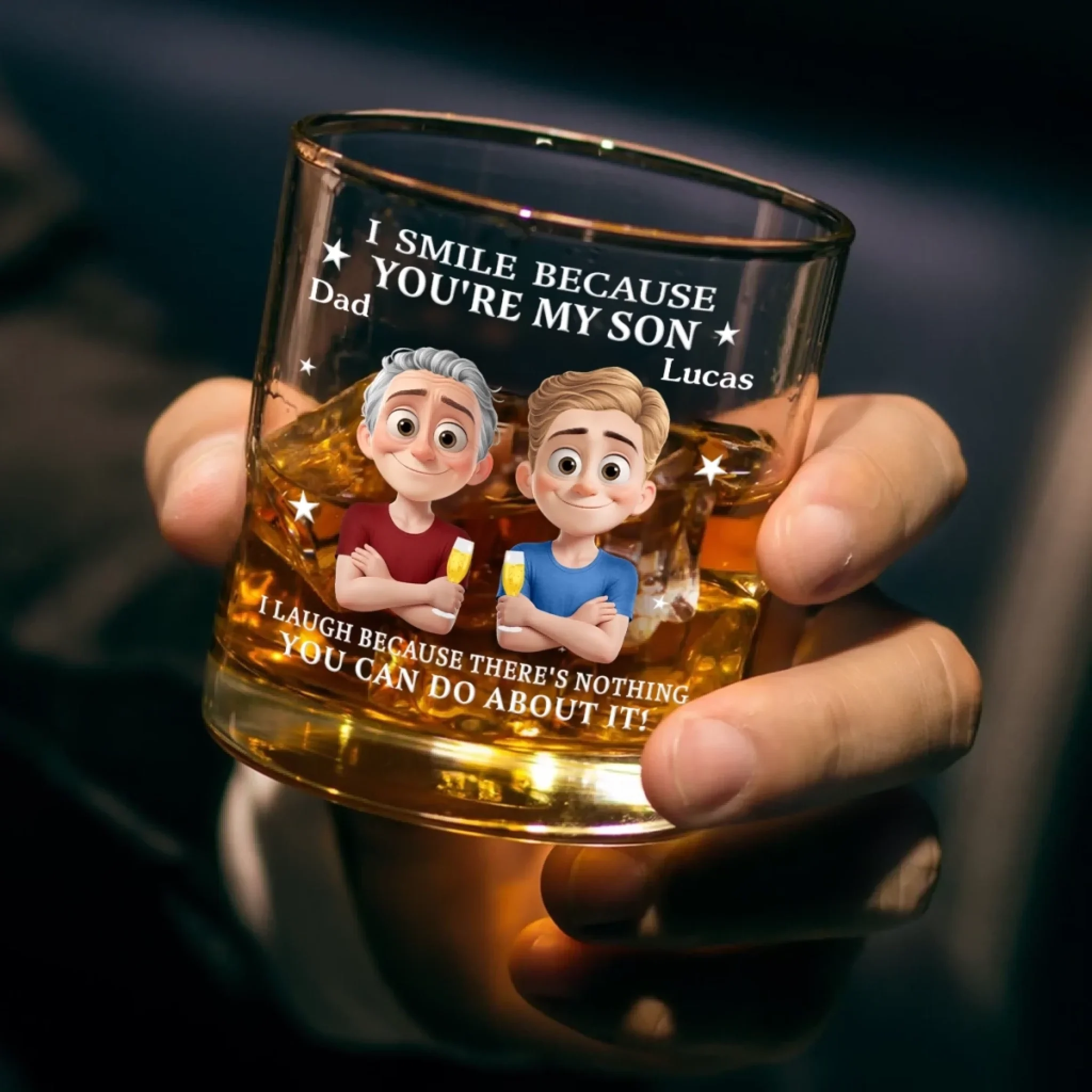 Custom Whiskey Glass - Personalized Birthday Gifts For Mom, Dad, Son - Raised With Pride - Image 3