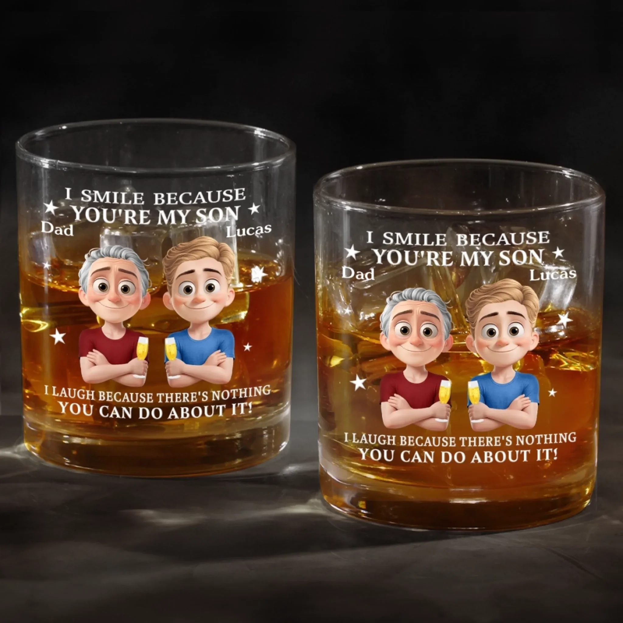 Custom Whiskey Glass - Personalized Birthday Gifts For Mom, Dad, Son - Raised With Pride - Image 4