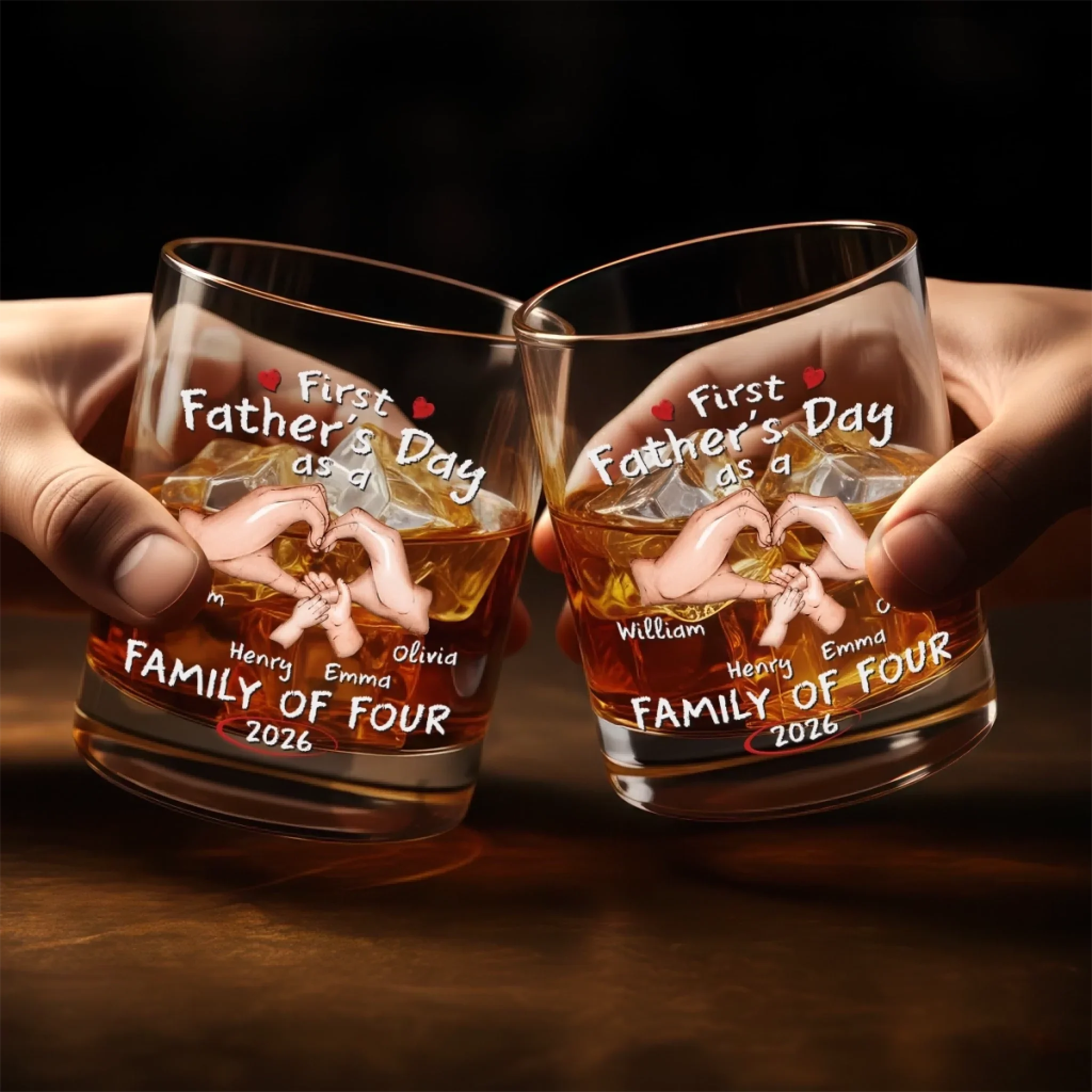 Custom Whiskey Glass - Personalized Father's Day Gifts For New Dad, Wine, Bourbon, Whiskey Lovers - New Dad, New Adventures - Image 5