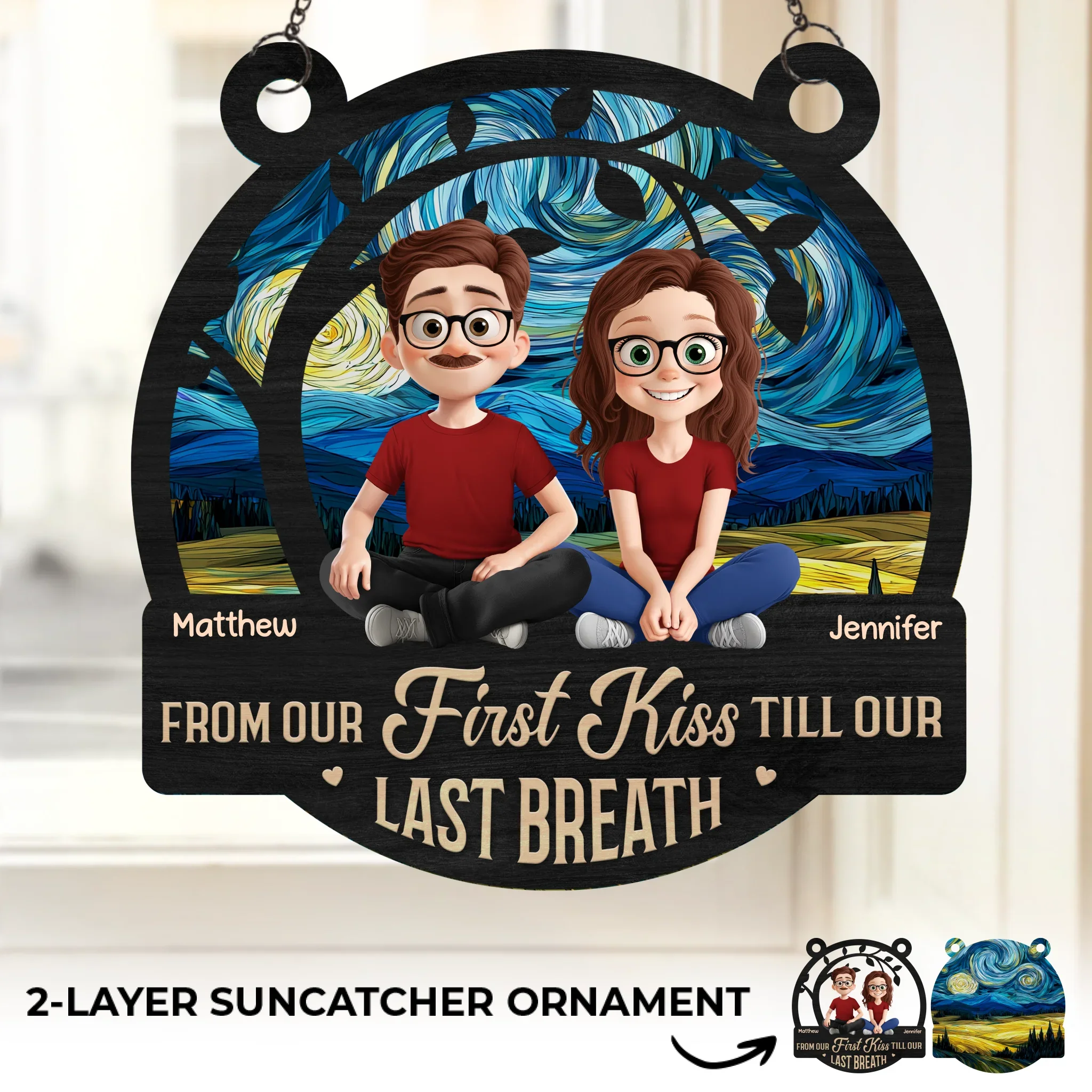 Custom Window Hanging Suncatcher Ornament - Personalized Anniversary Wedding Gifts For Husband And Wife, Him And Her - A Lifetime Of Love - Image 2