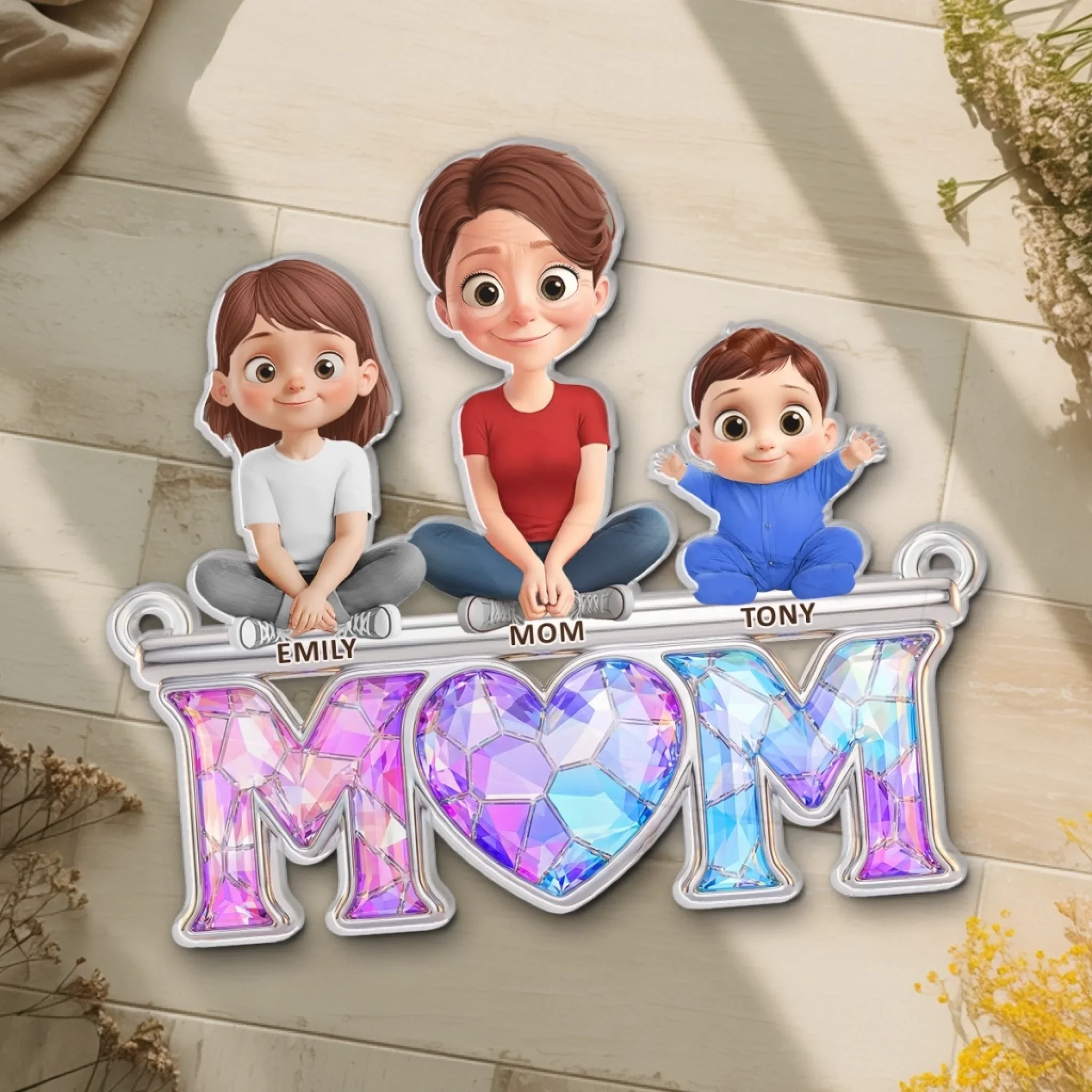 Custom Window Hanging Suncatcher Ornament - Personalized Mother's Day Birthday Gifts For Mom, Grandma - Mom Holds It All Together - Image 5