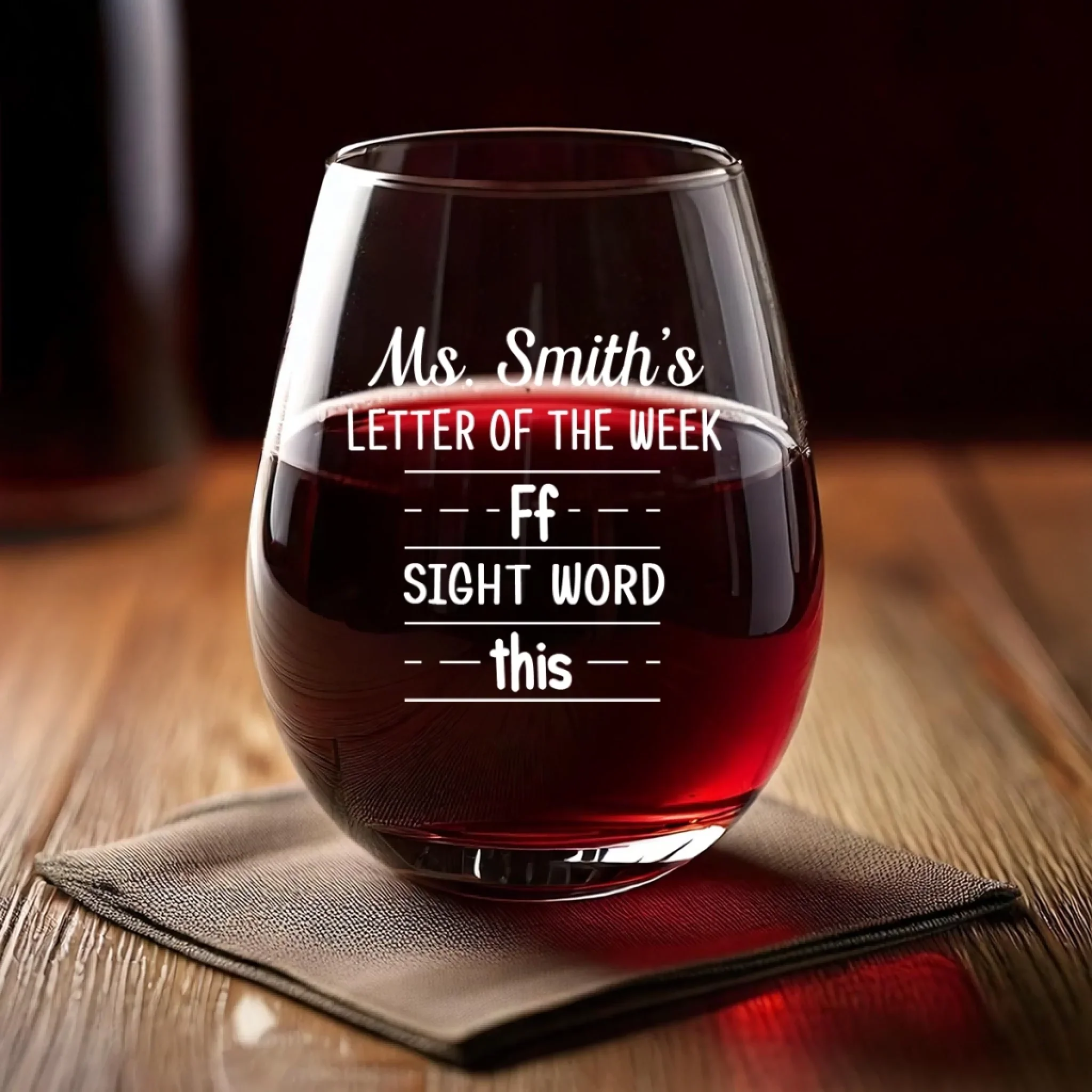 Custom Wine Glass - Personalized Back To School Gifts For Teachers - Teaching Is My Cardio - Image 4