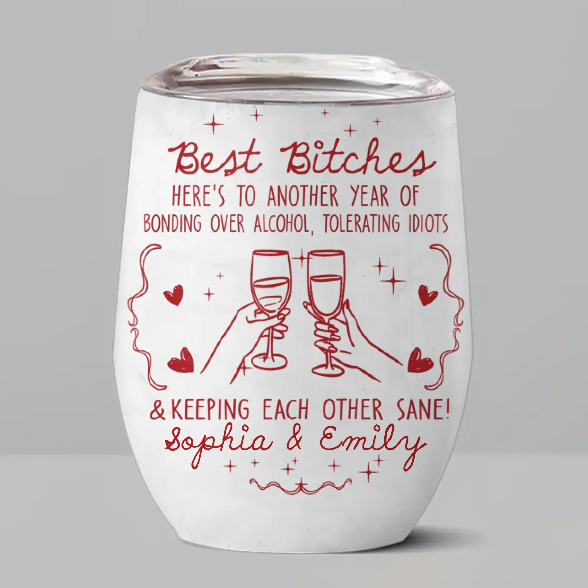 Custom Wine Tumbler - Personalized Best Friend Birthday Gifts For Women, Besties, Sisters, BFF - My Daily Dose Of Joy - Image 2