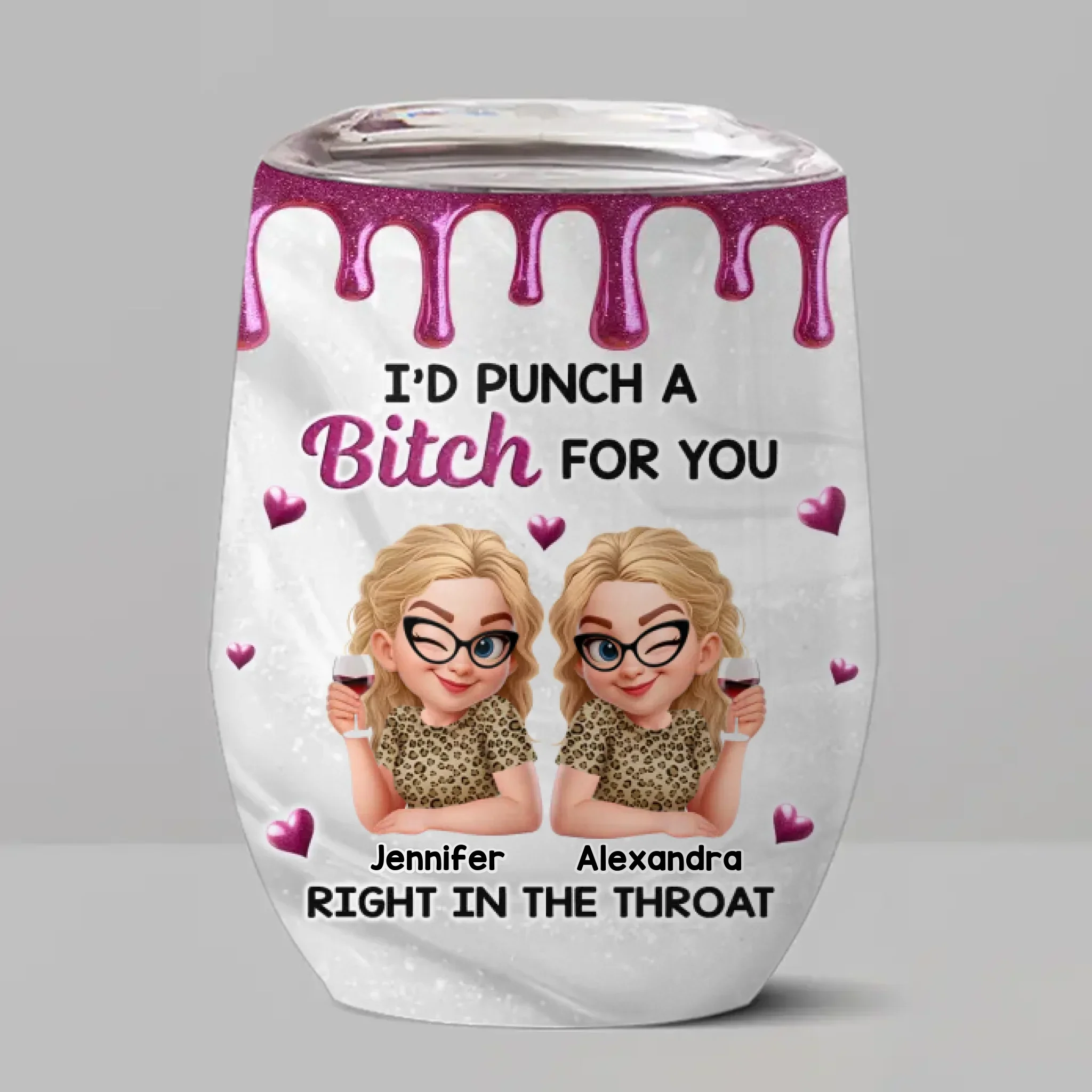 Custom Wine Tumbler - Personalized Best Friend Birthday Gifts For Women, Besties, Sisters, BFF - My Ride Or Die Since Day One - Image 2