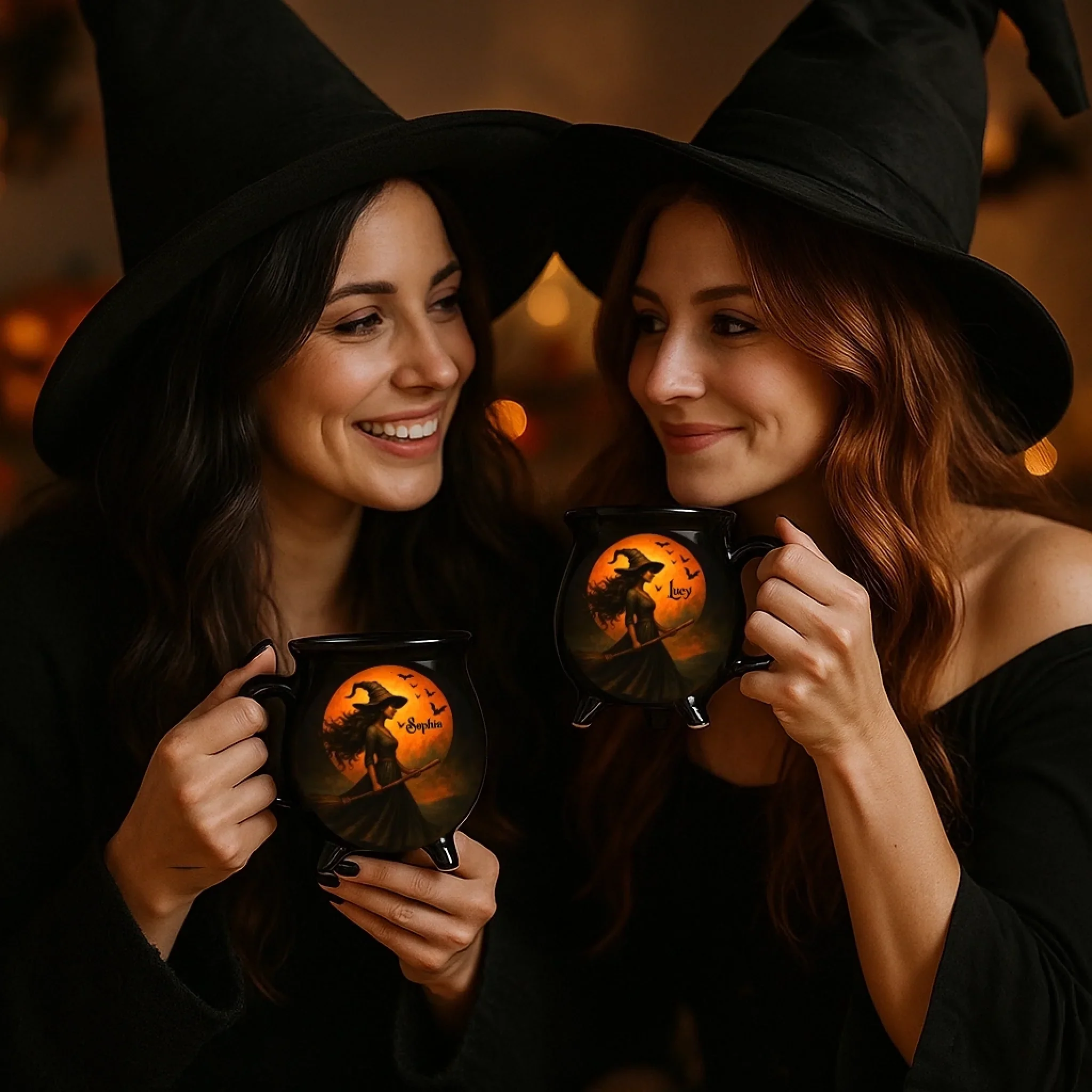 Custom Witch Cauldron Coffee Mug - New Arrival, Personalized Halloween Witchy Gifts For Besties, Sisters, BFF, Family, Yourself - Witching You A Wicked Brew AMZ - Image 4