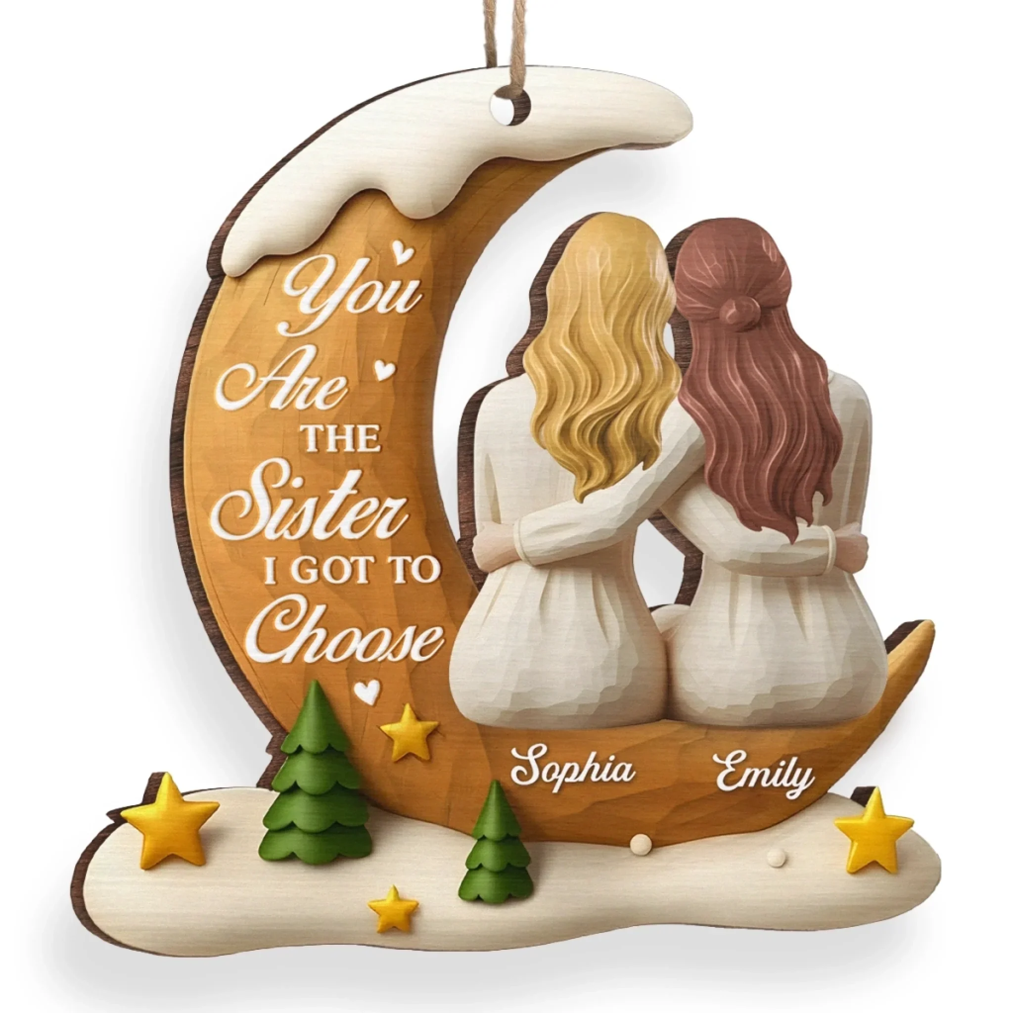 Custom Wood Ornament - Personalized Best Friend Christmas Birthday Gifts For Women, Besties, Sisters, BFF - Best Friends Through Every Season - Image 3
