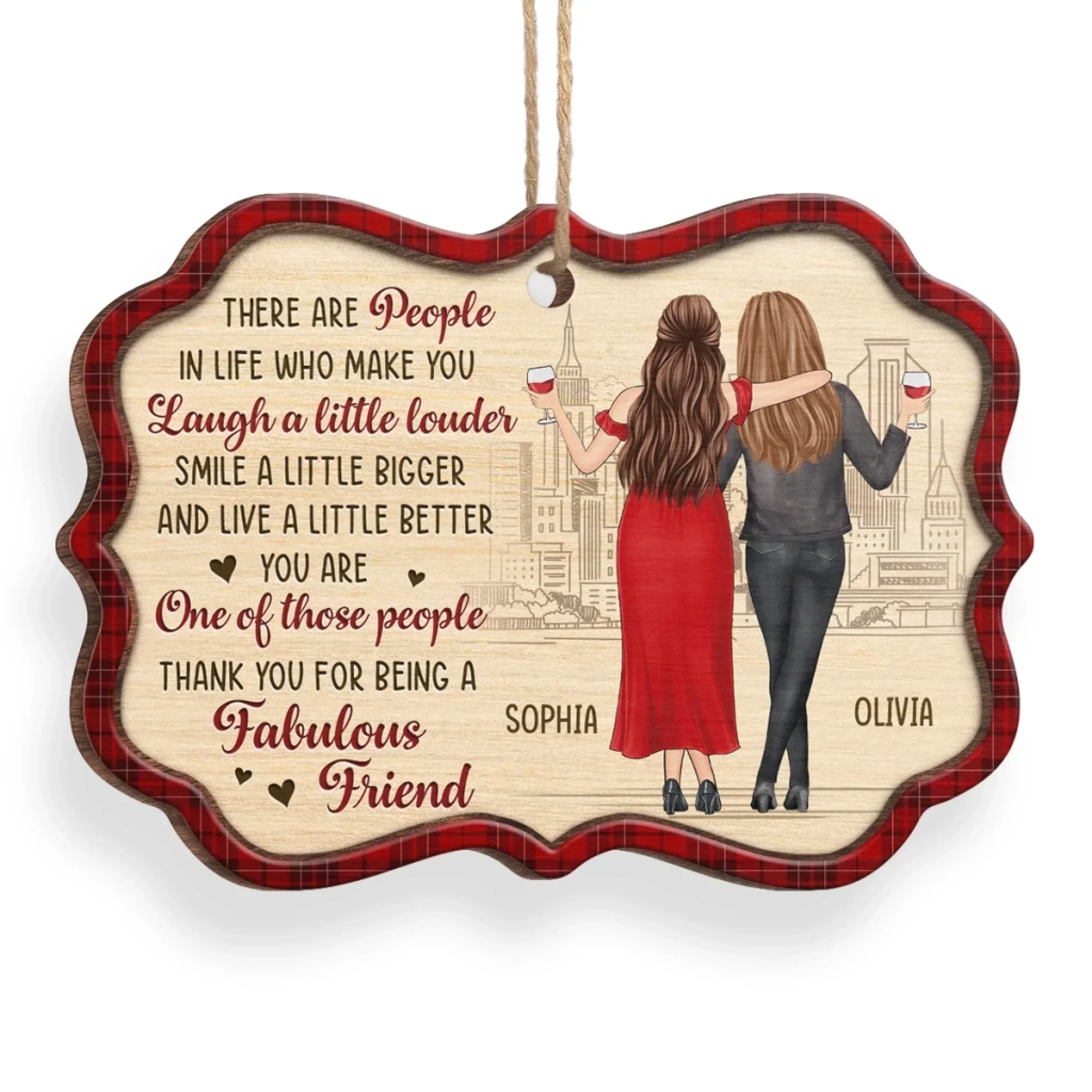 Custom Wood Ornament - Personalized Best Friend Christmas Birthday Gifts For Women, Besties, Sisters, BFF - Sidekicks To Every Story - Image 3