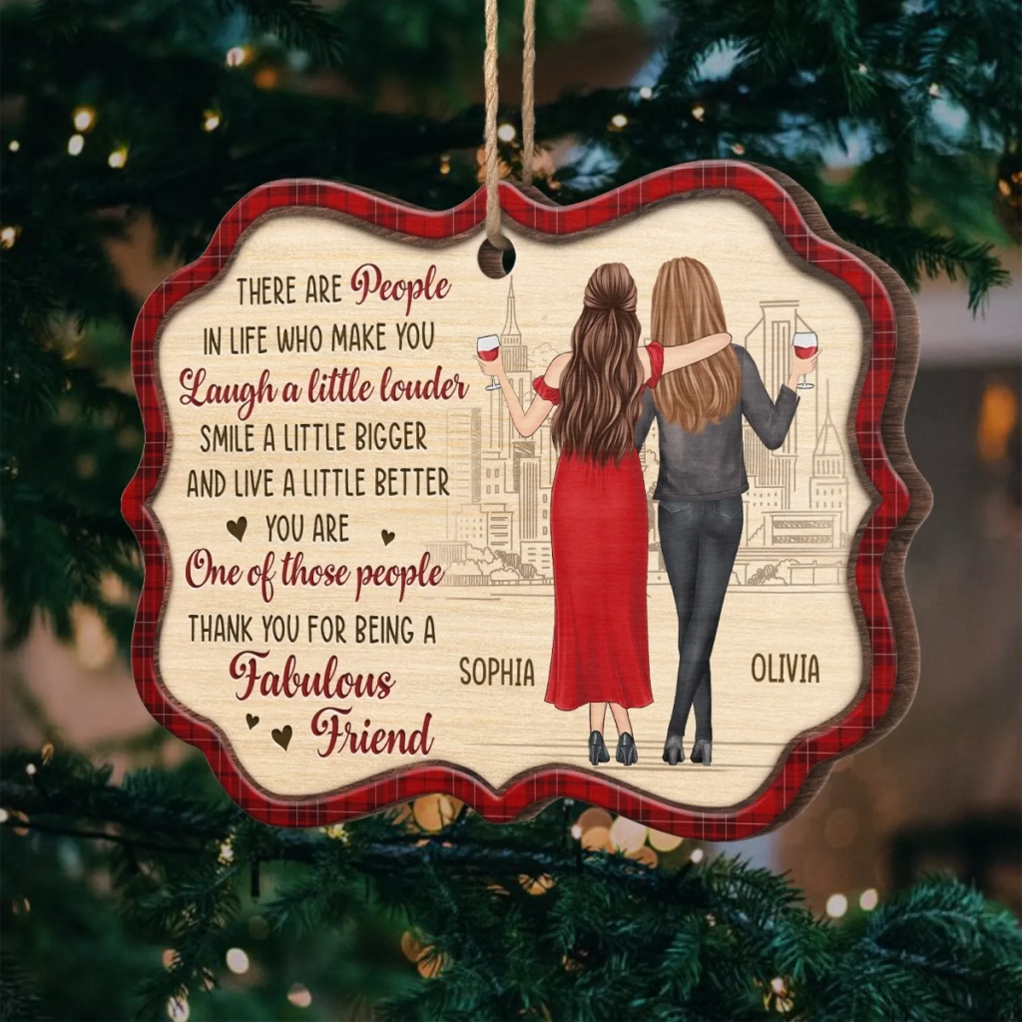 Custom Wood Ornament - Personalized Best Friend Christmas Birthday Gifts For Women, Besties, Sisters, BFF - Sidekicks To Every Story - Image 5