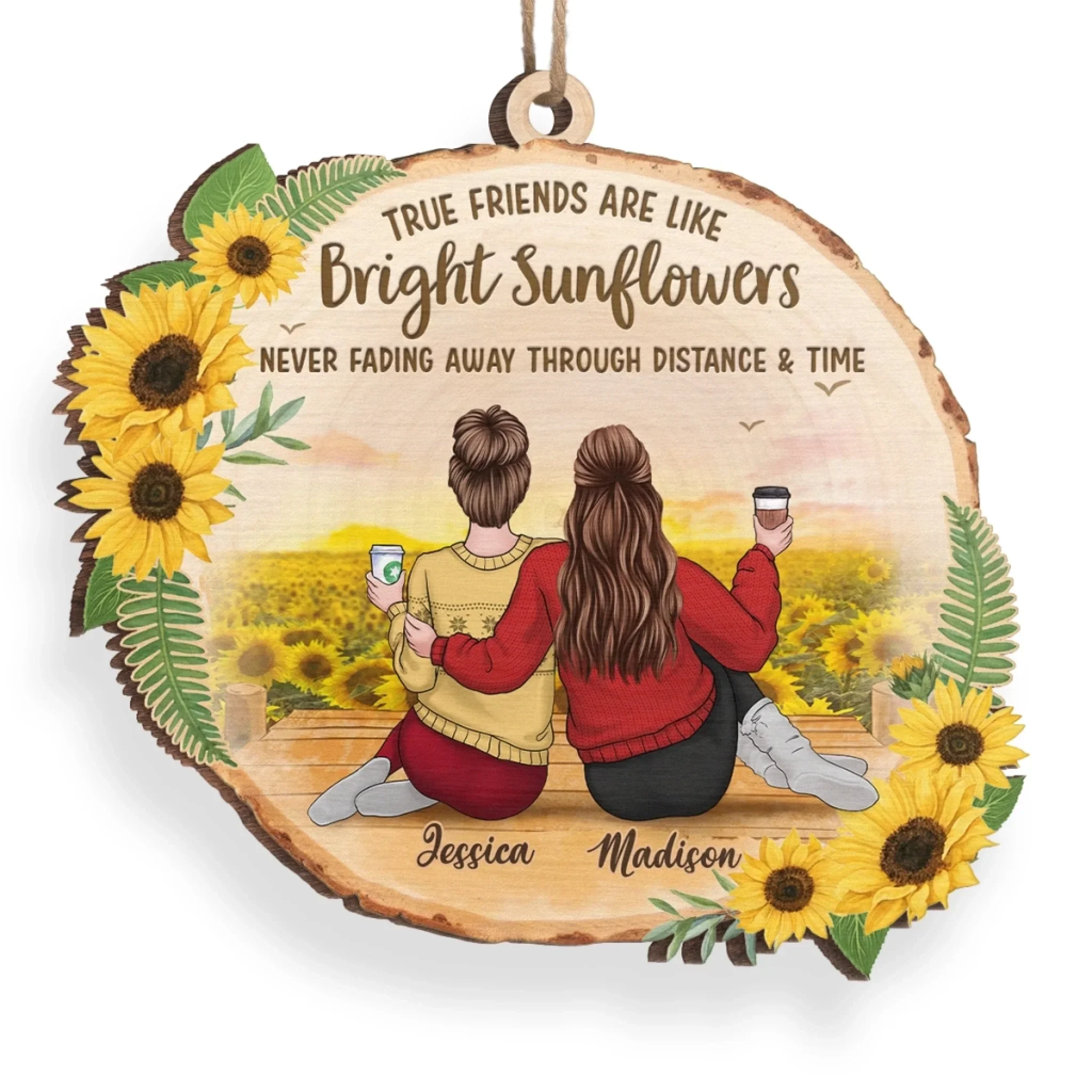 Custom Wood Ornament - Personalized Best Friend Christmas Birthday Gifts For Women, Besties, Sisters, BFF - Through Seasons Still Us - Image 3