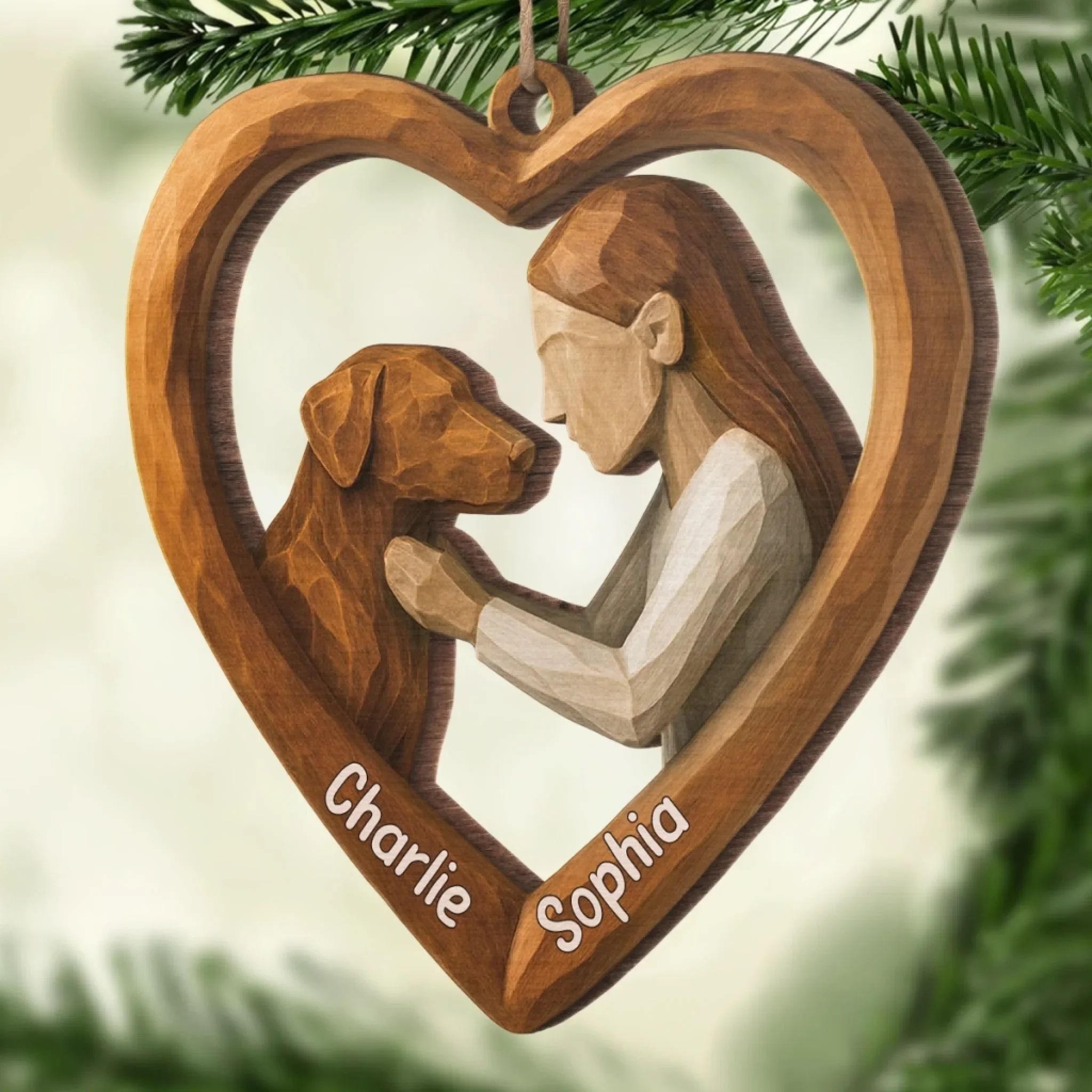 Custom Wood Ornament - Personalized Christmas Birthday Gifts For Dog Lovers, Dog Dad And Mom - Paws Fill My World - Image 5