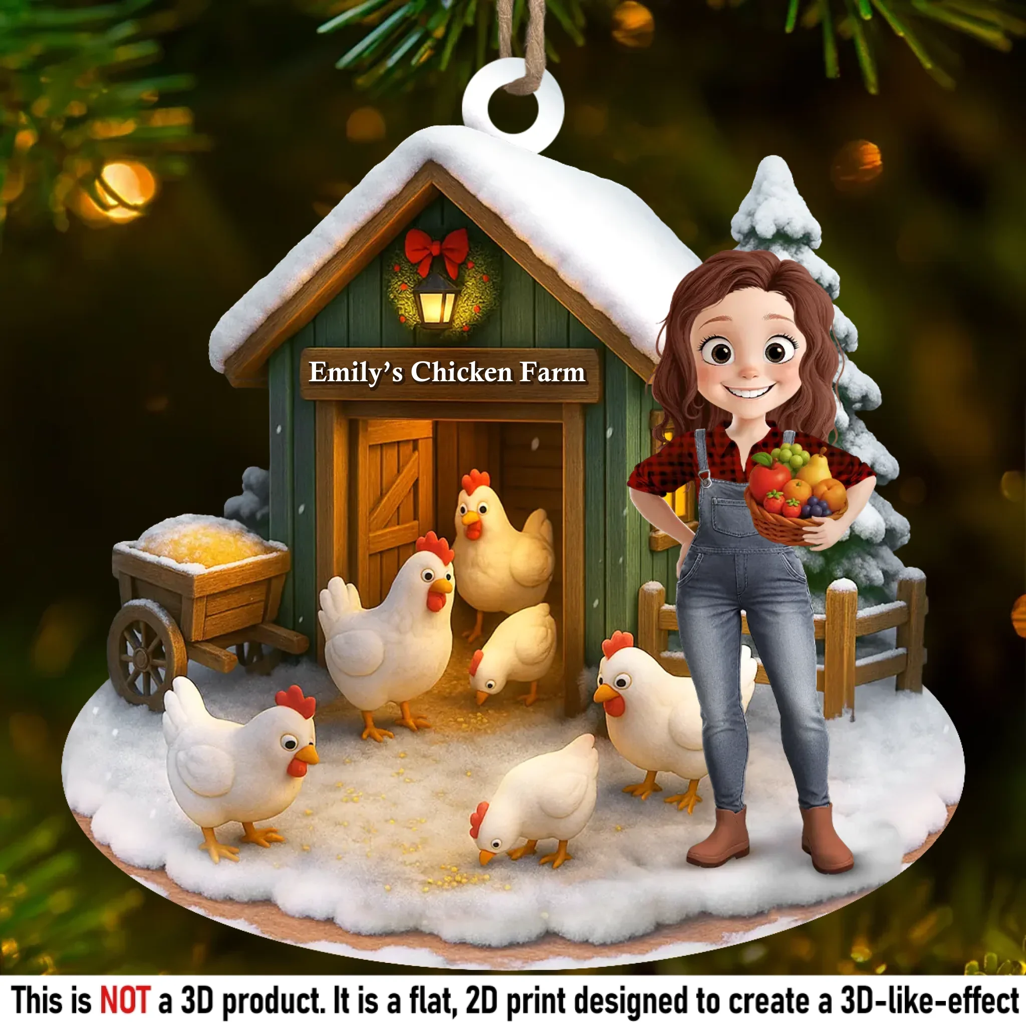 Custom Wood Ornament - Personalized Christmas Birthday Gifts For Women, Men - Farm Life, Christmas Joy - Image 2