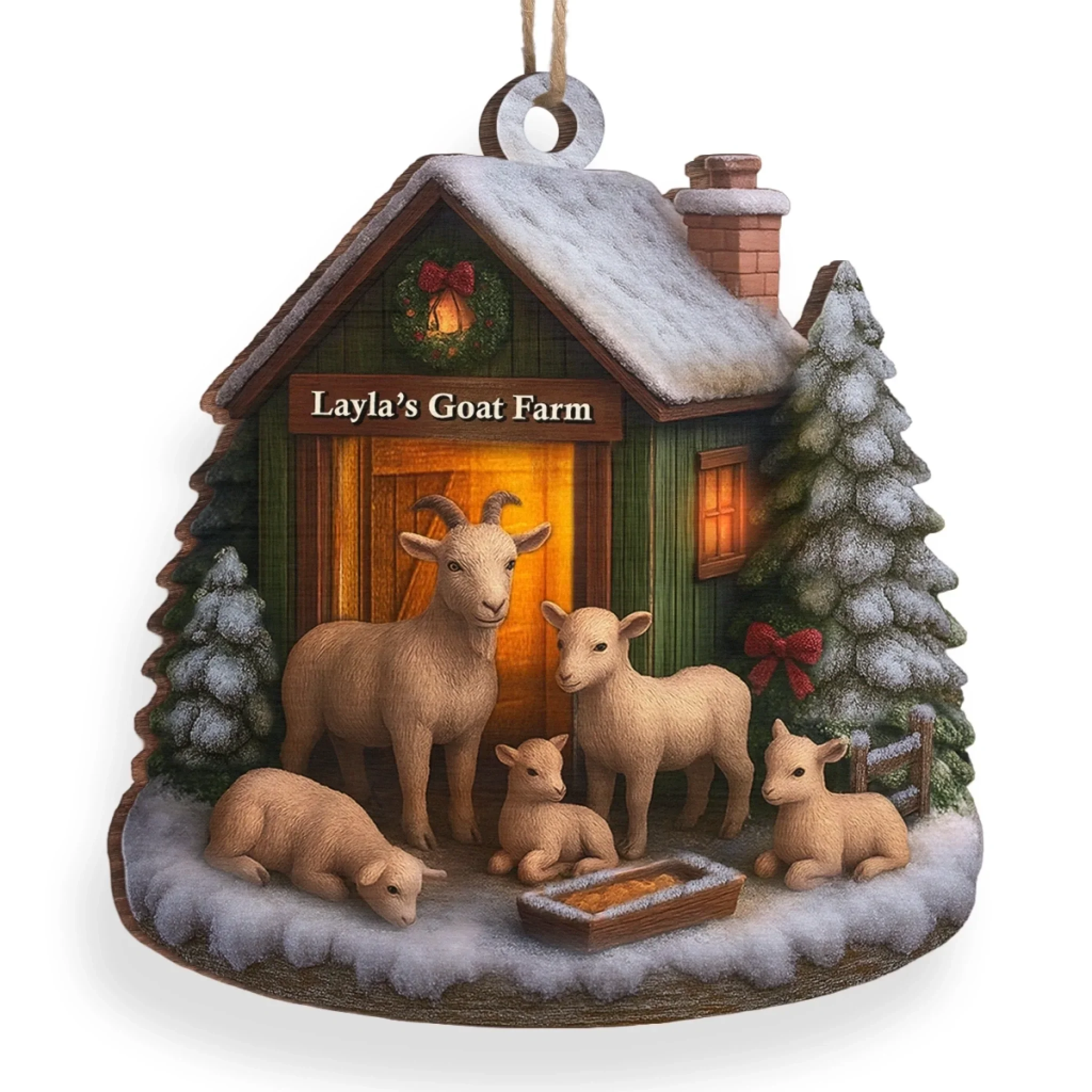 Custom Wood Ornament - Personalized Christmas Birthday Gifts For Women, Men - Stay Cozy, Stay Goaty - Image 3
