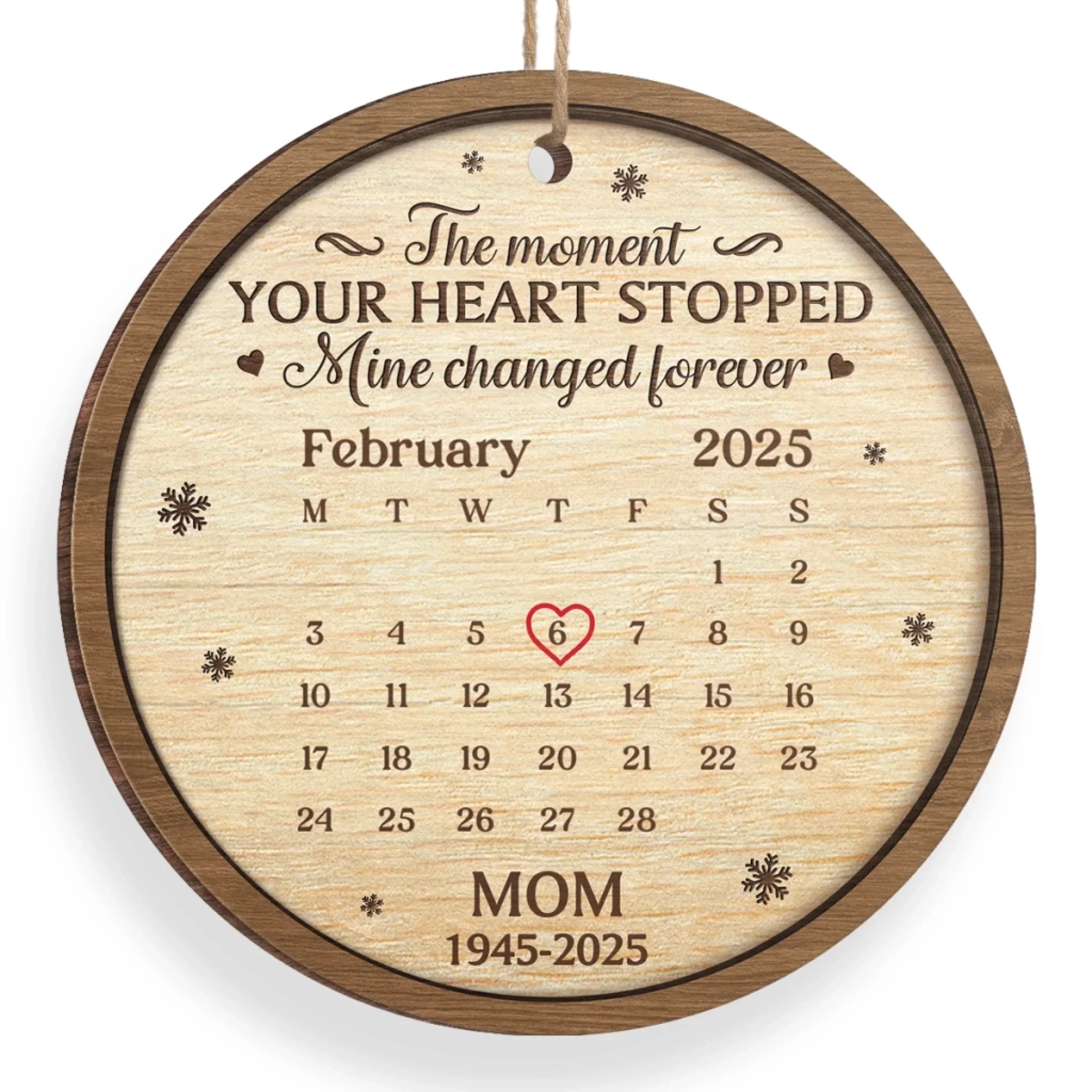 Custom Wood Ornament - Personalized Christmas Memorial Sympathy Gifts For Loss Of Mom, Dad - I’ll Hold You In My Heart Forever - Image 3