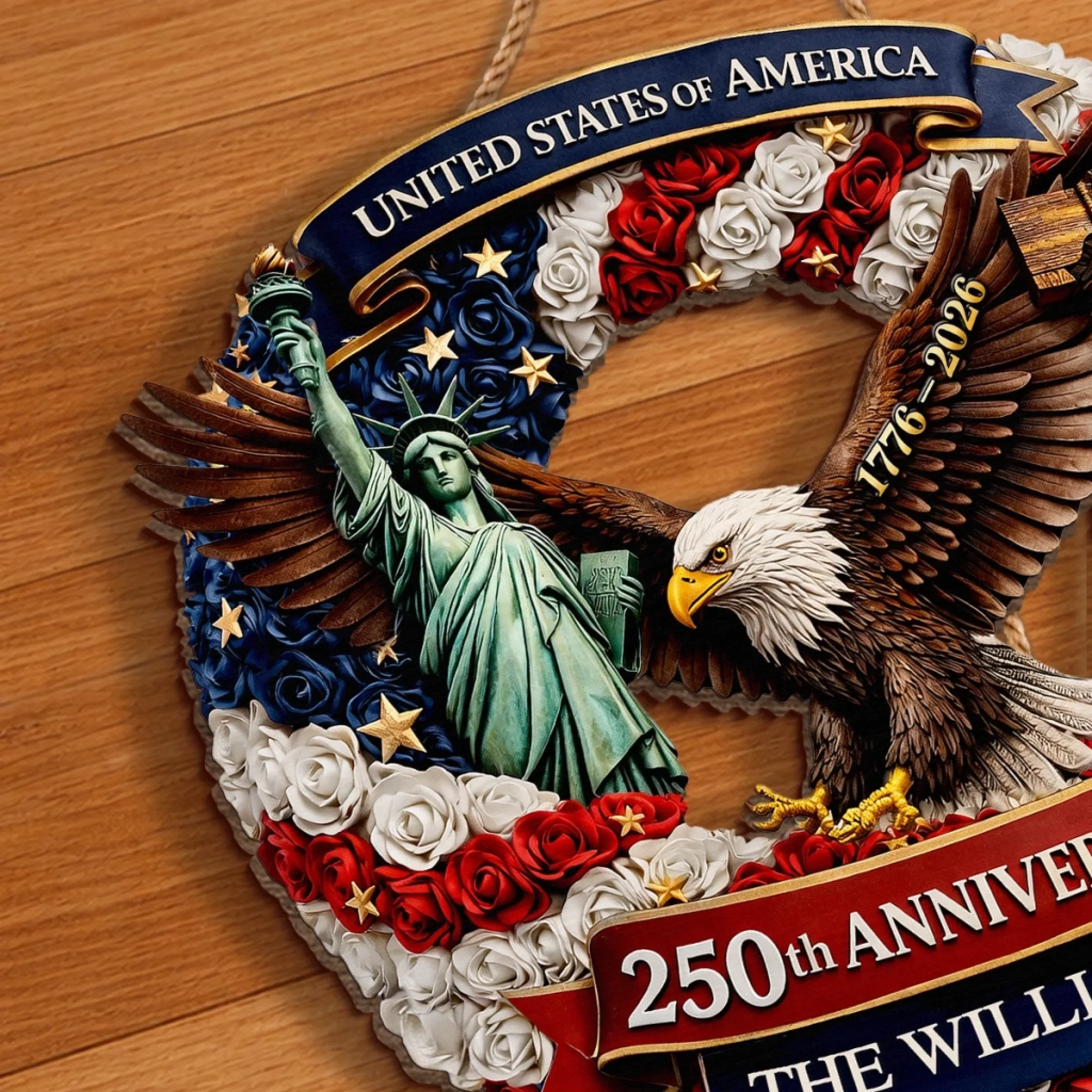 Custom Wood Sign - Personalized America 250th Anniversary Gifts For Mom, Dad, Brother, Sister, Kids - Freedom Is Who We Are - Image 6