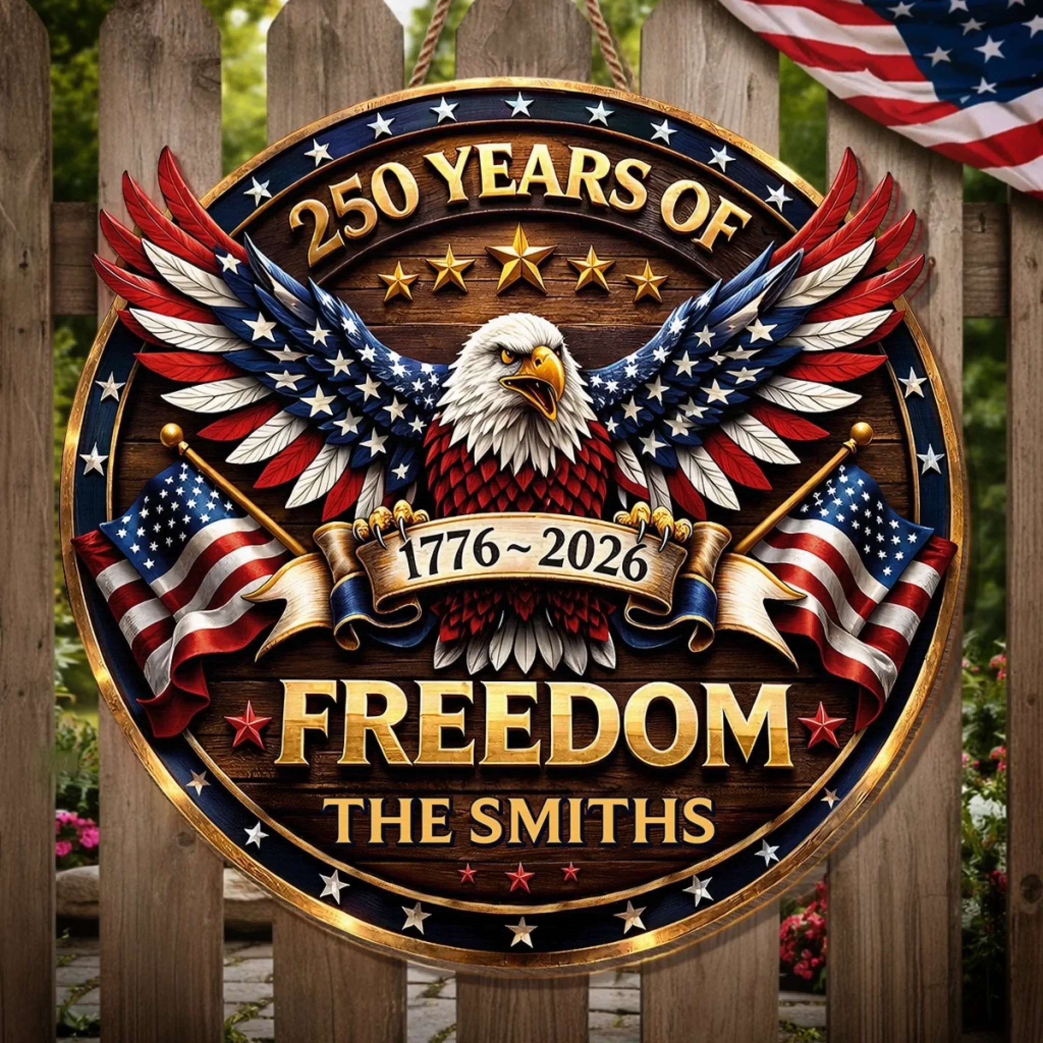 Custom Wood Sign - Personalized America 250th Anniversary Gifts For Mom, Dad, Brother, Sister, Kids - Proud Of Our Story - Image 4