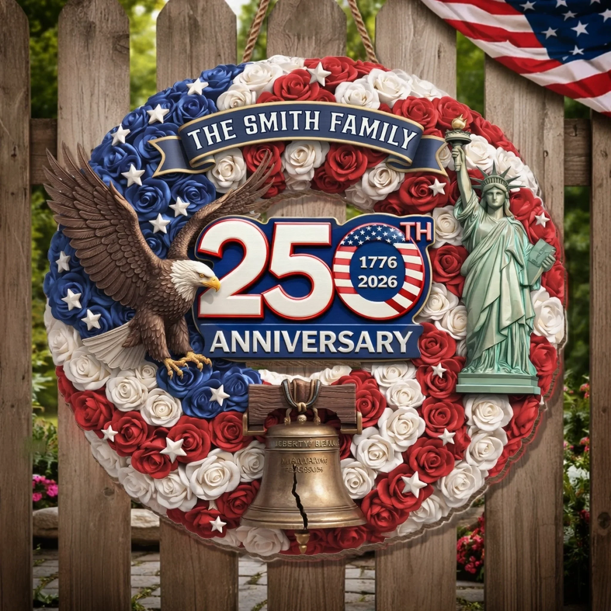Custom Wood Sign - Personalized America 250th Anniversary Gifts For Mom, Dad, Brother, Sister, Kids - Unity Makes Us Strong - Image 3