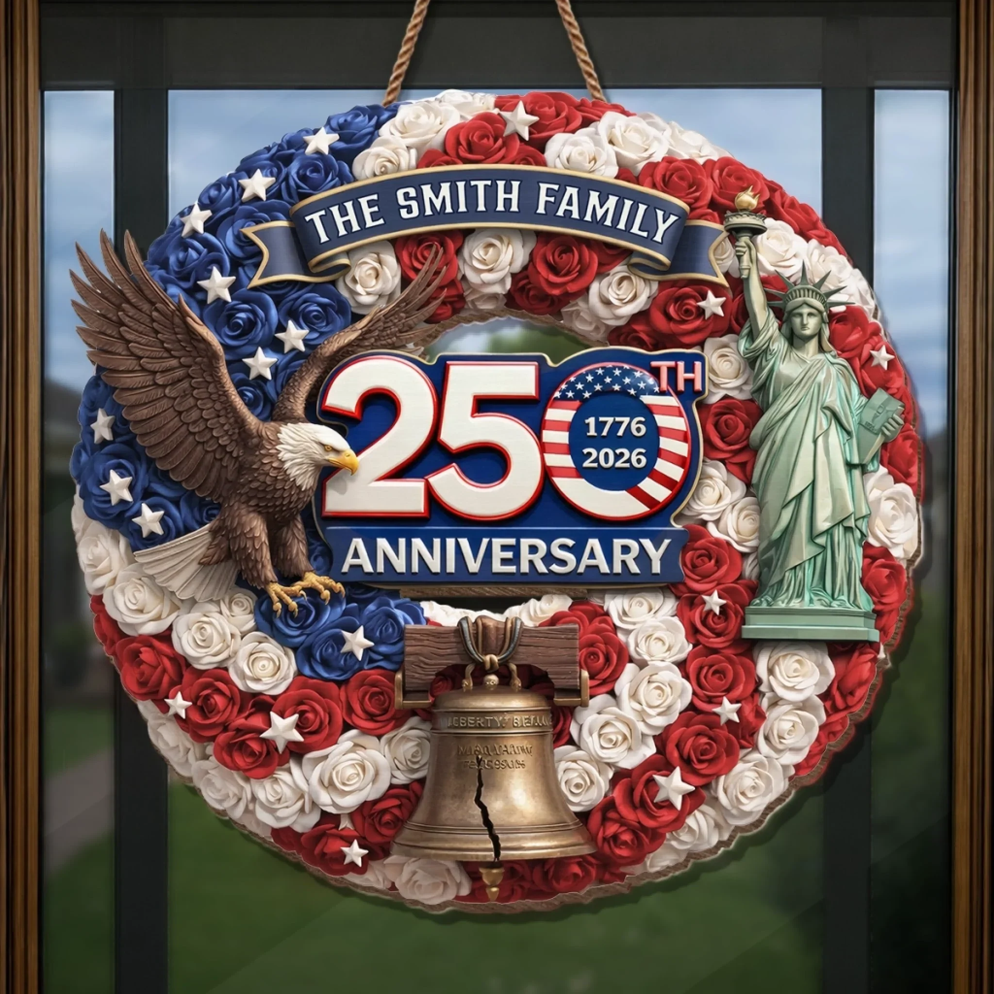 Custom Wood Sign - Personalized America 250th Anniversary Gifts For Mom, Dad, Brother, Sister, Kids - Unity Makes Us Strong - Image 4
