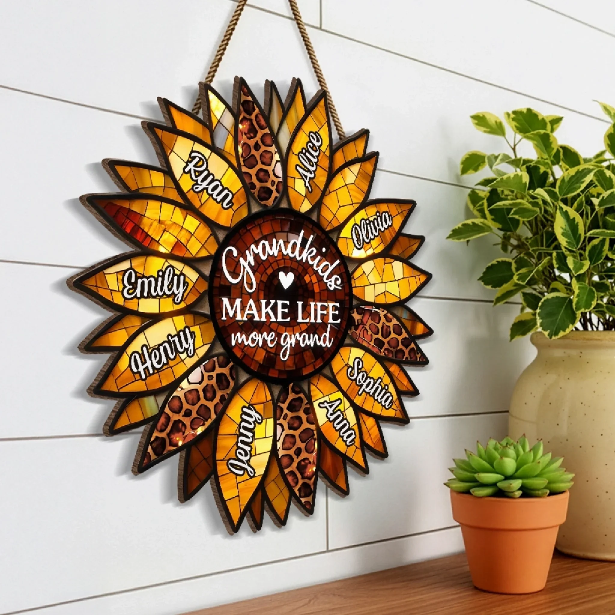 Custom Wood Sign - Personalized Birthday Gifts For Mom, Grandma - Forever Thankful For You - Image 6