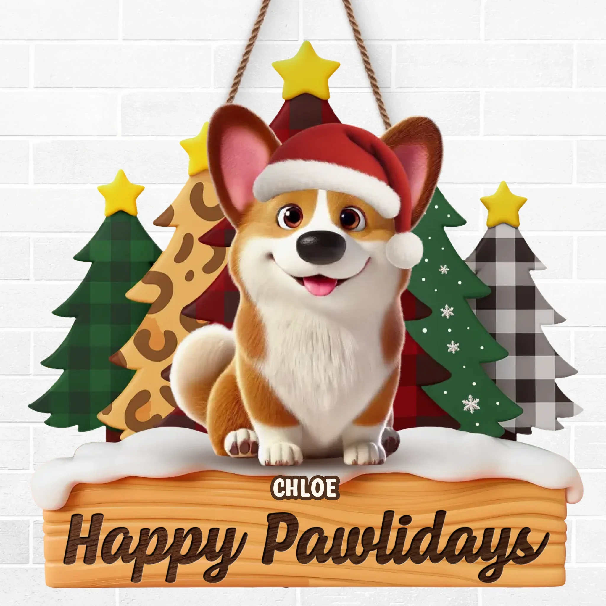 Custom Wood Sign - Personalized Christmas Birthday Gifts For Dog Cat Lovers, Dog Dad And Mom, Cat Owners - Furever Festive - Image 2