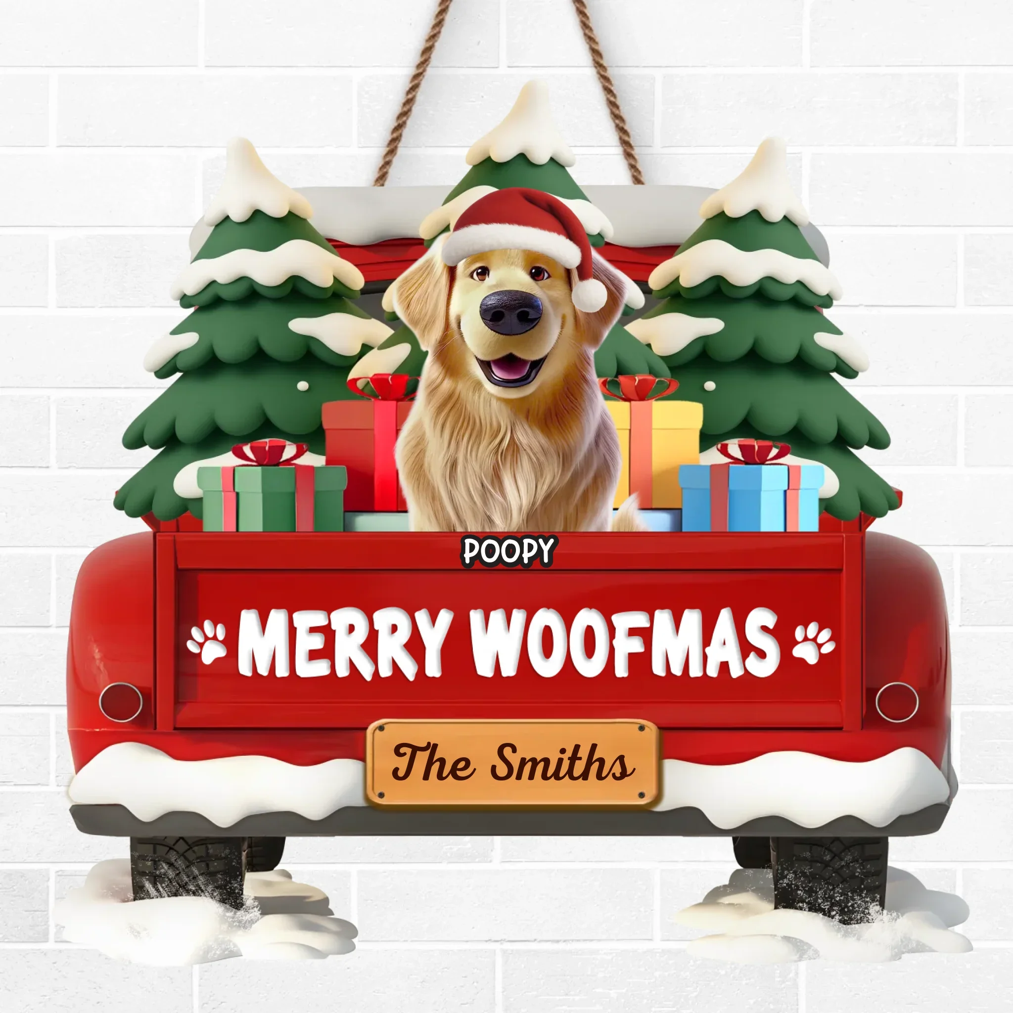 Custom Wood Sign - Personalized Christmas Birthday Gifts For Dog Lovers, Dog Dad And Mom - Merry Woofmas Ya Filthy Animal - Image 2