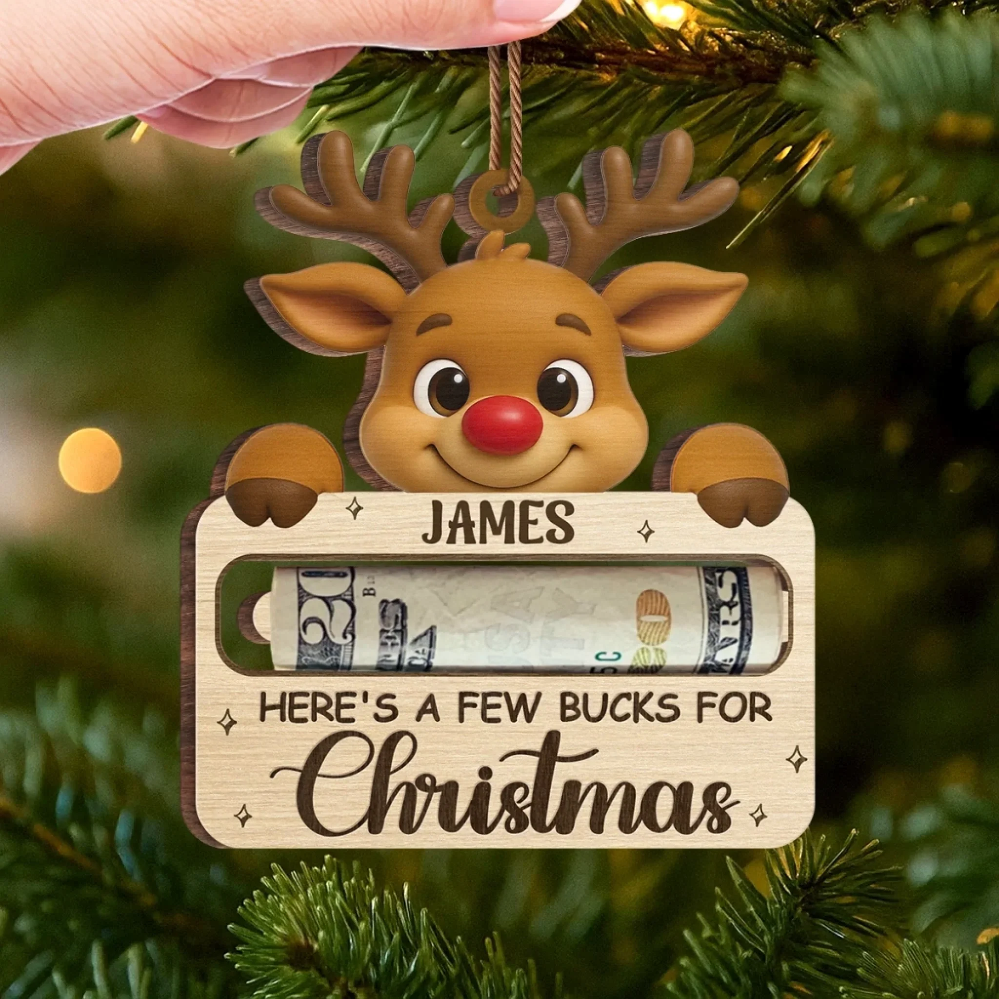 Custom Wooden Money Holder Ornament - Personalized Christmas Birthday Gifts For Kids - Little Stars Of Christmas Joy - Image 8
