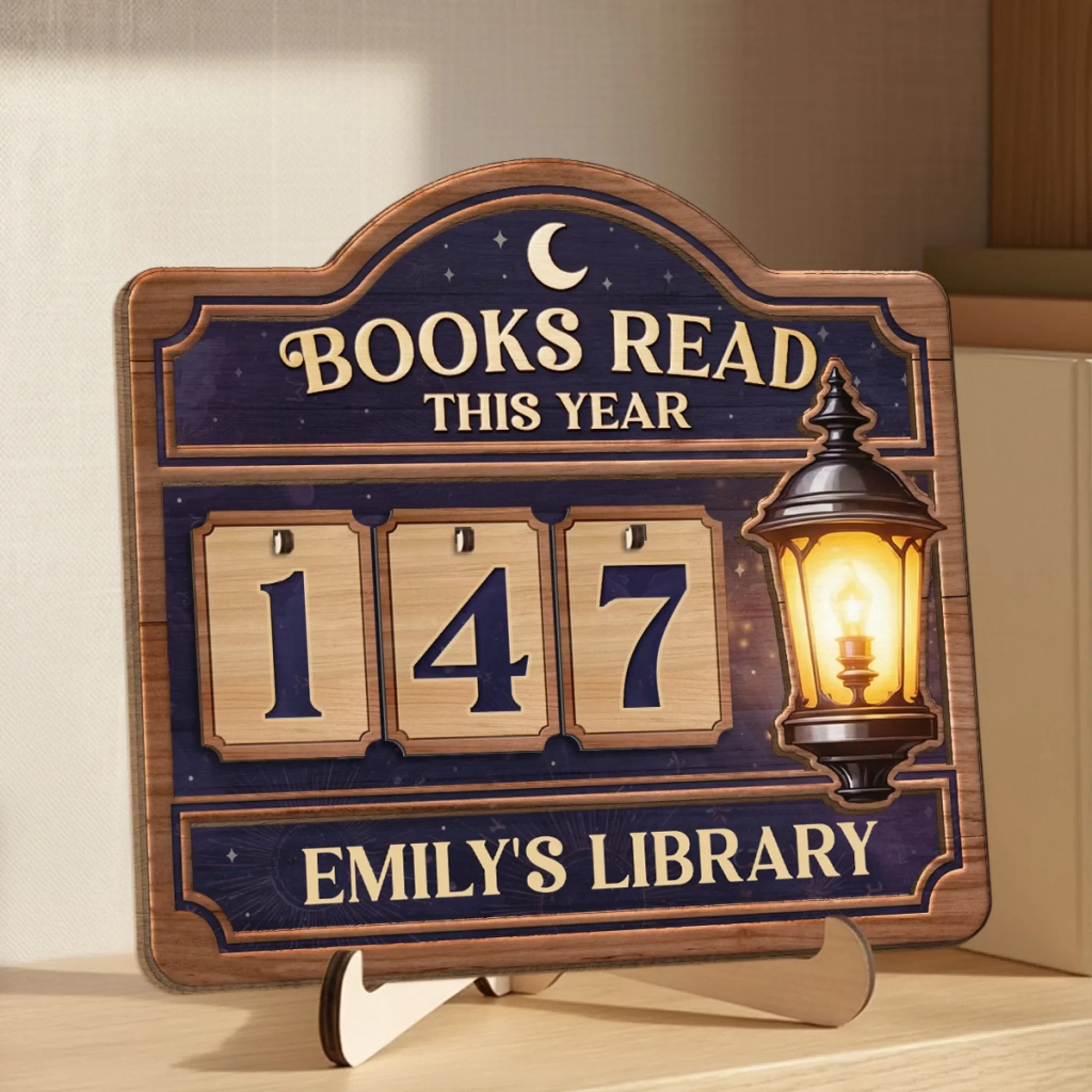 Custom Wooden Tracker Sign - Personalized Bookish Gifts For Book Lovers, Bookworms, Readers - Reading Is Progress - Image 3