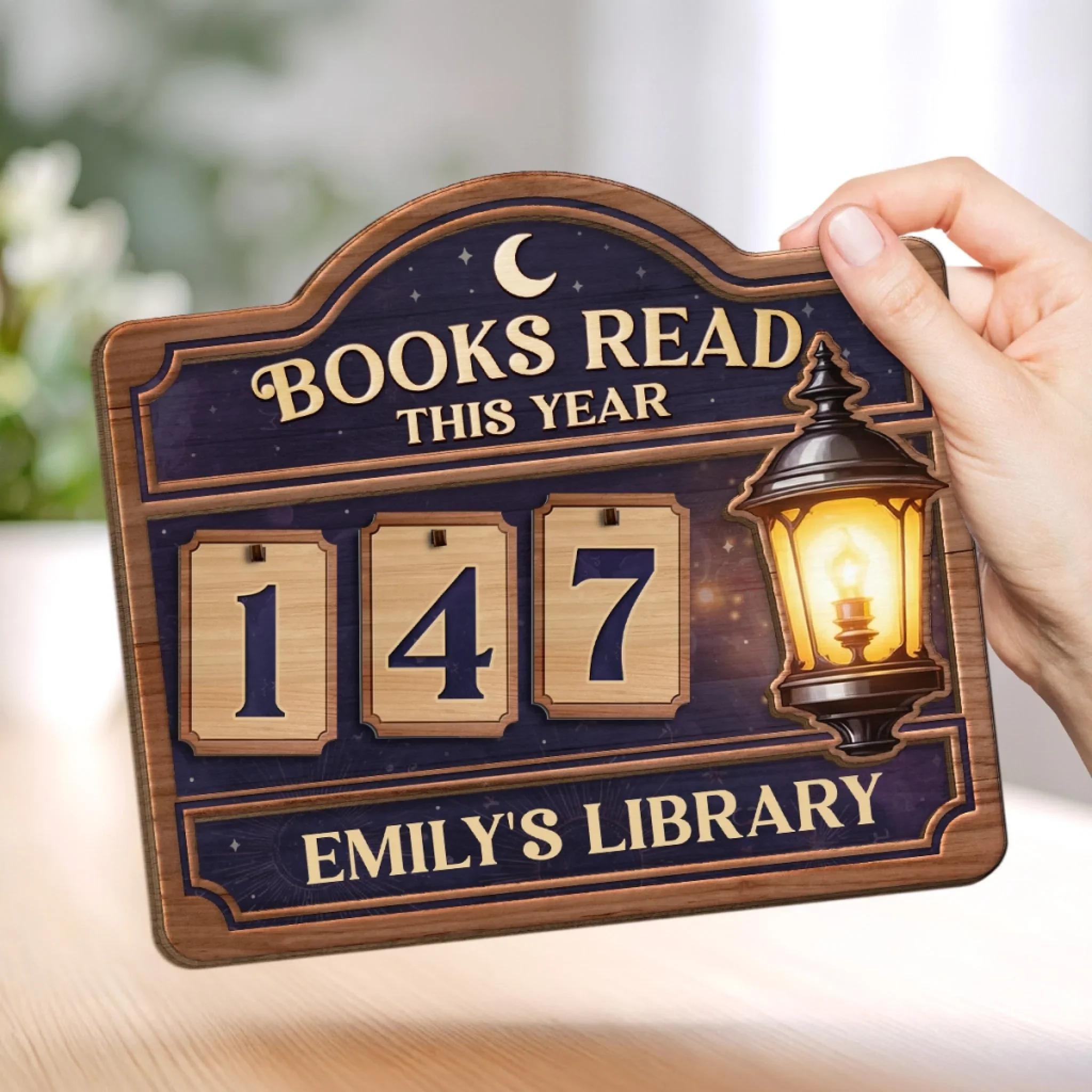 Custom Wooden Tracker Sign - Personalized Bookish Gifts For Book Lovers, Bookworms, Readers - Reading Is Progress - Image 4