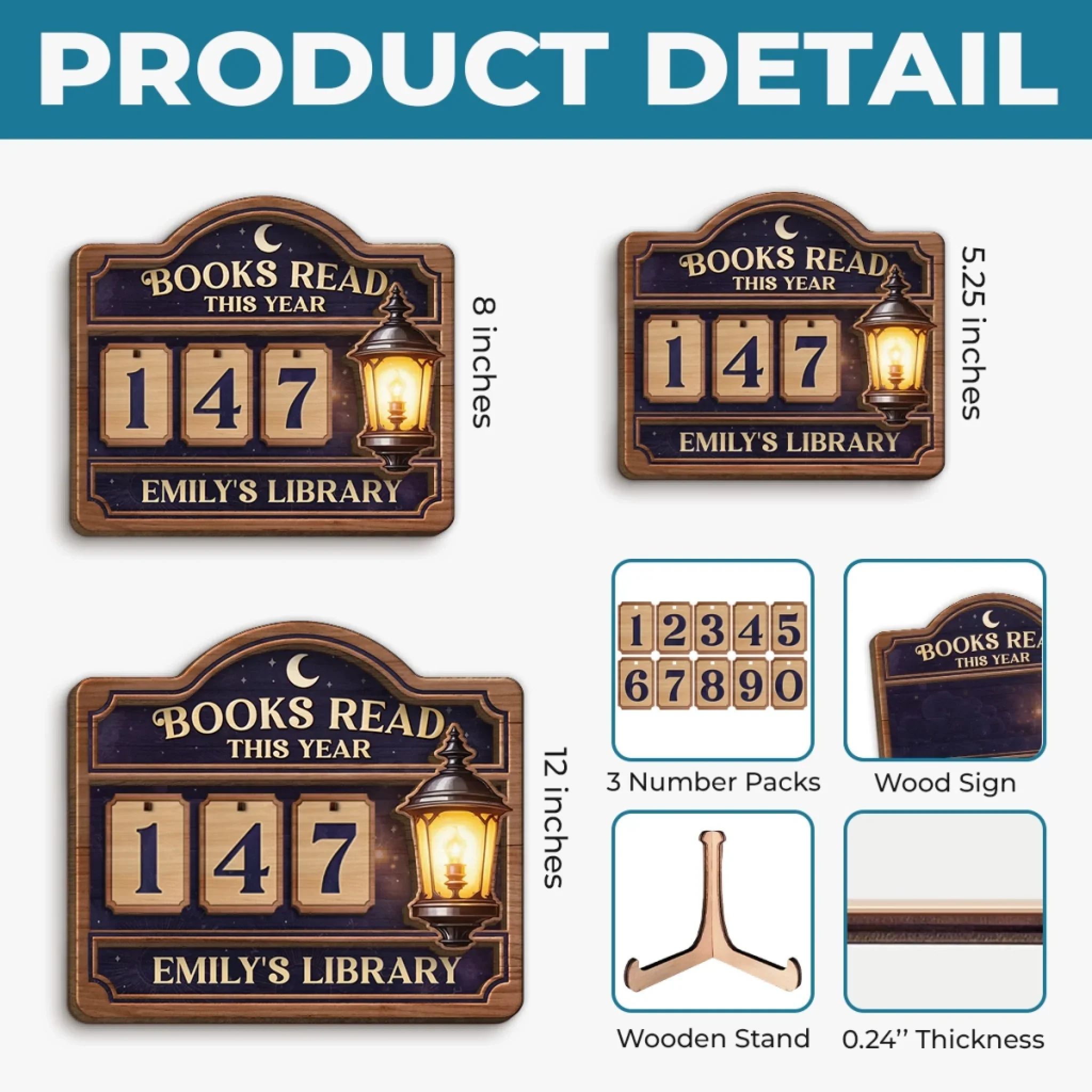 Custom Wooden Tracker Sign - Personalized Bookish Gifts For Book Lovers, Bookworms, Readers - Reading Is Progress - Image 5