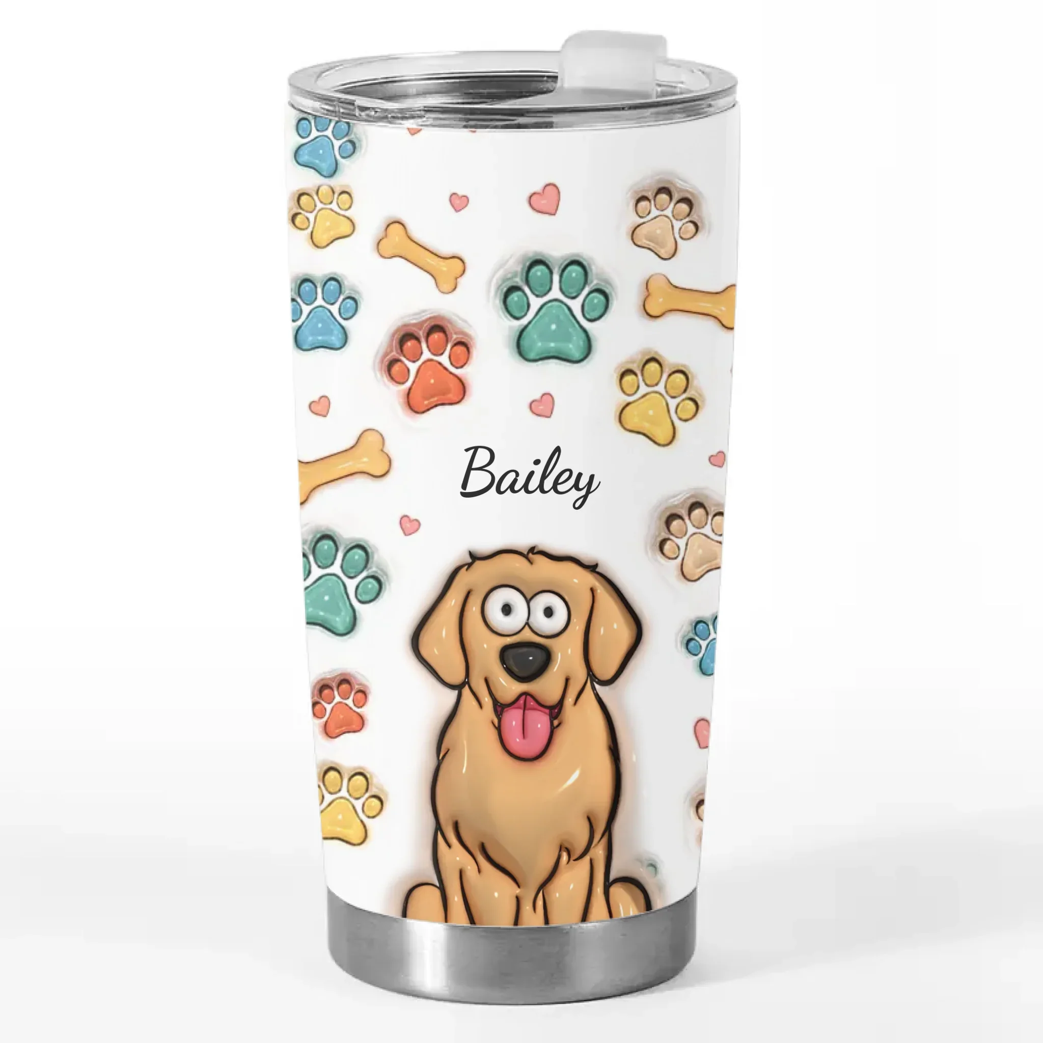 Cuteness Overload In Every Sip - Dog & Cat Personalized Custom 3D Inflated Effect Printed Tumbler - Gift For Pet Owners, Pet Lovers - Image 2
