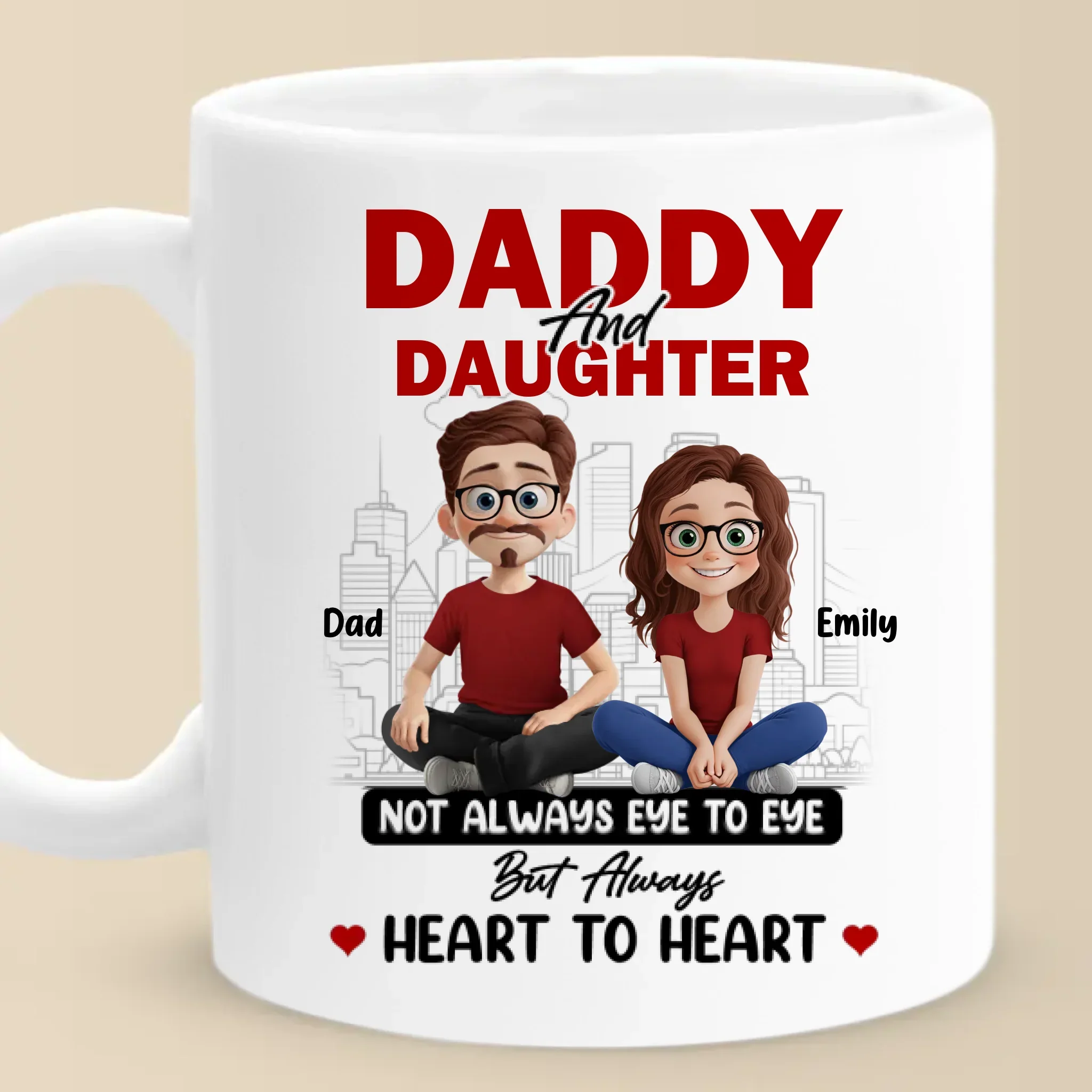 Dad And Daughter, Love You Can Feel - Family Personalized Custom Mug - Father's Day, Gift For Dad, Grandpa - Image 2