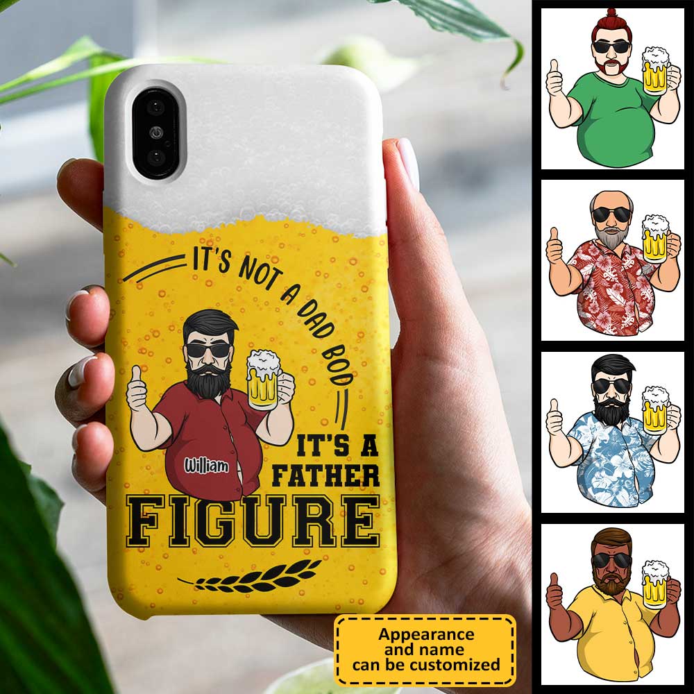 Dad Bod Father Figure - Gift For Dad, Personalized Phone Case - Image 3
