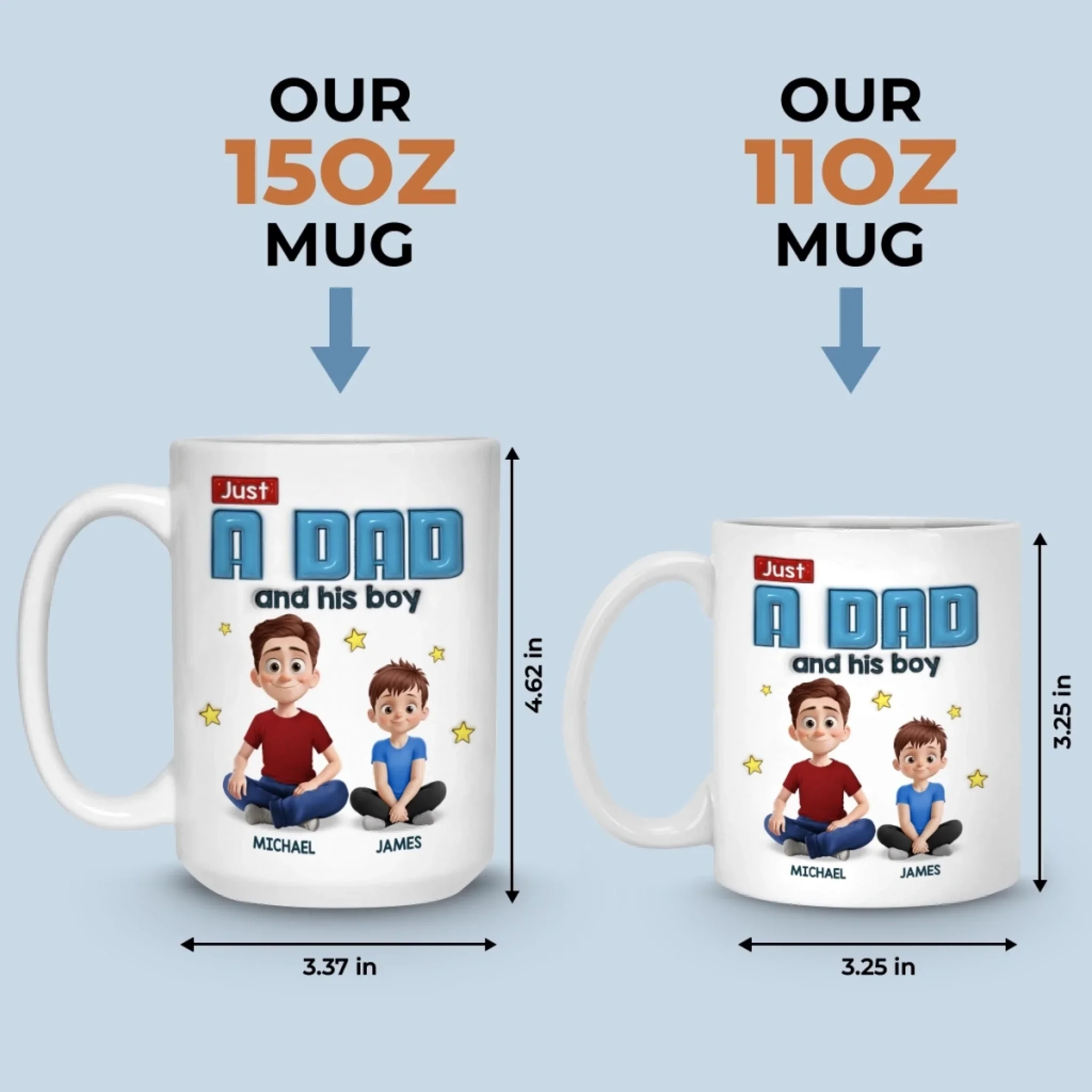 Dad Life Starts With Love - Family Personalized Custom 3D Inflated Effect Printed Mug - Father's Day, Gift For Dad - Image 6