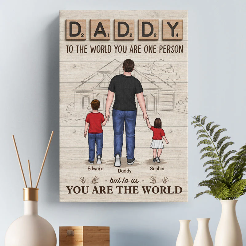 Dad We Love You - Family Personalized Custom Vertical Canvas - Birthday Gift For Dad - Image 6