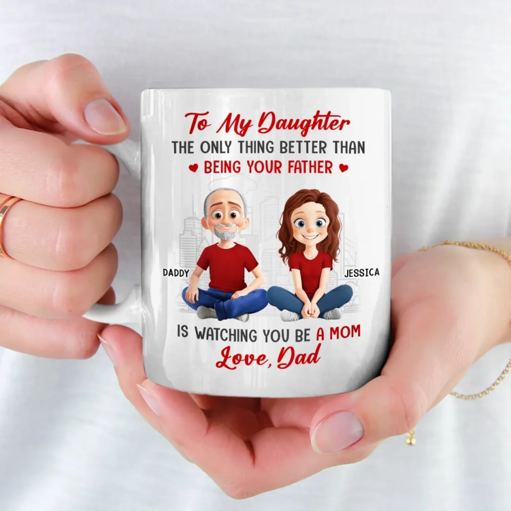 Daddy's Little Girl Forever - Family Personalized Custom Mug - Gift For Dad, Daughter - Image 3
