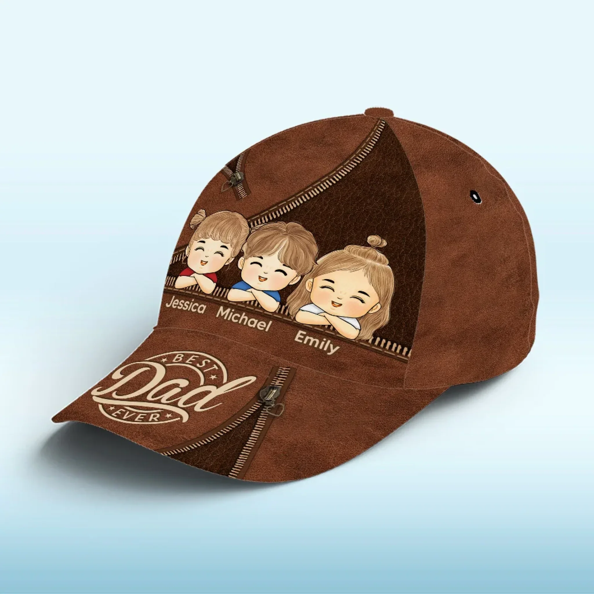 Dad's Crew, Forever - Family Personalized Custom Hat, All Over Print Classic Cap - Gift For Family Members - Image 3