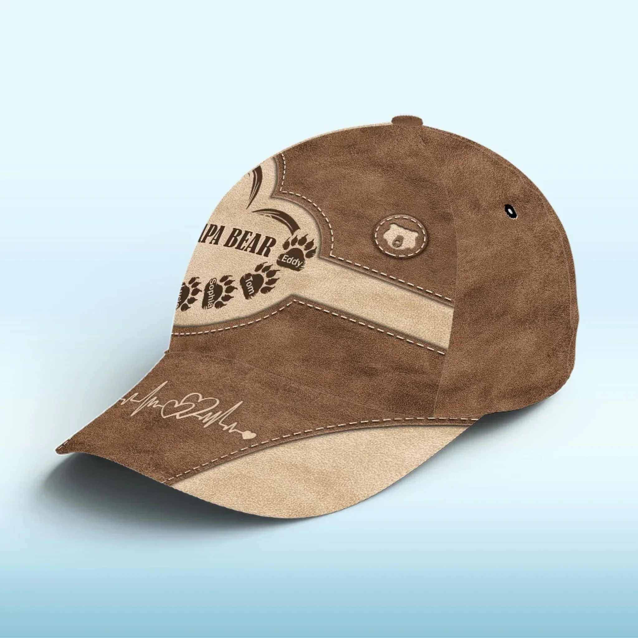 Dad’s Love Builds Strong Foundations - Family Personalized Custom Hat, All Over Print Classic Cap - Gift For Family Members - Image 3