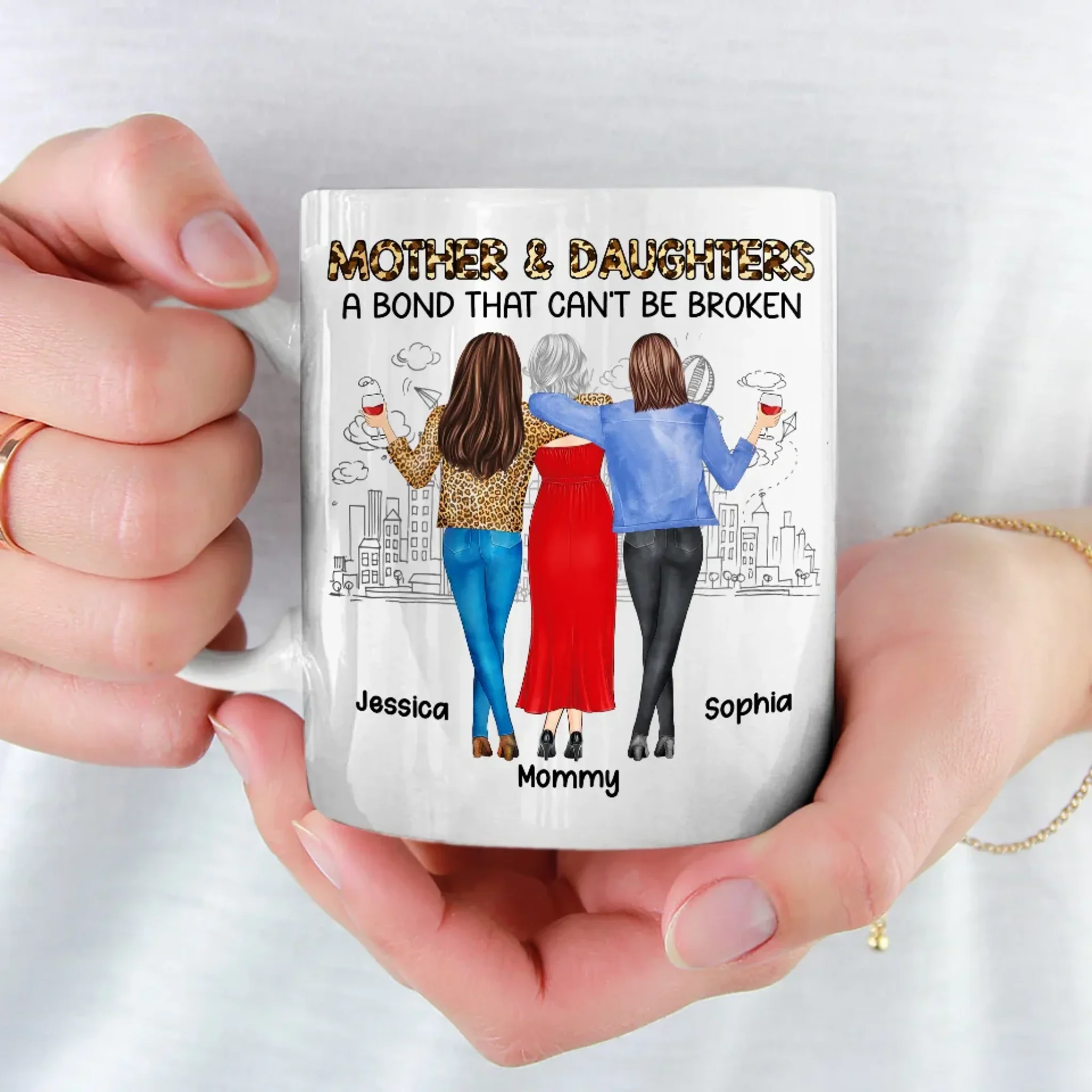 Daughter By Chance, Best Friend By Choice - Family Personalized Custom Mug - Gift For Mom, Daughter - Image 3