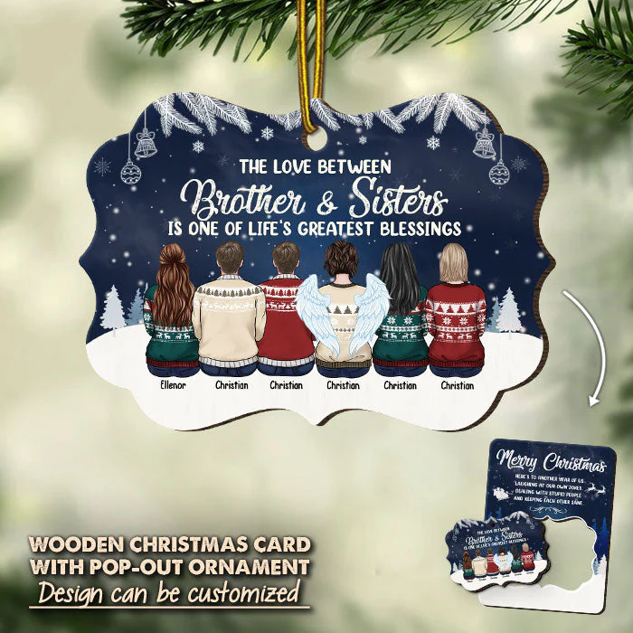 Dealing With Stupid People & Keeping Each Other Sane - Personalized Custom Christmas Wooden Card With Pop Out Ornament - Gift For Family, Christmas Gift - Image 2