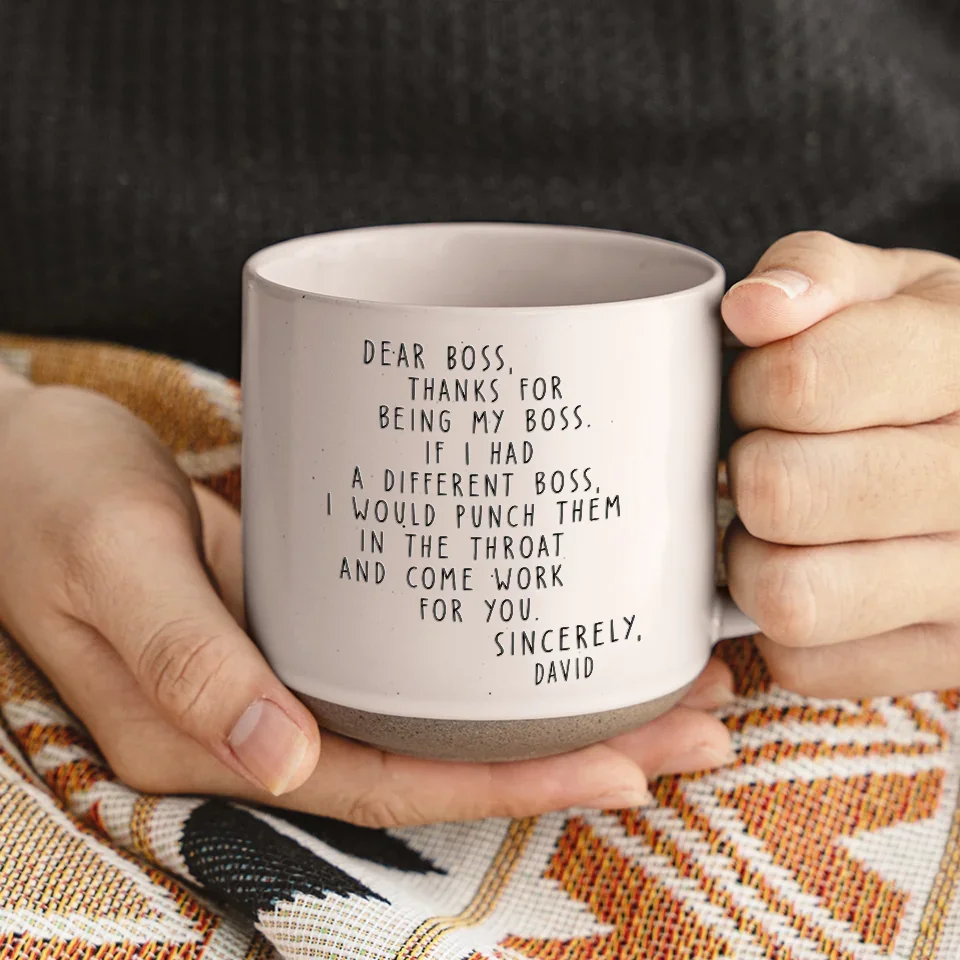 Dear Boss, Thanks For Being My Boss - Coworker Personalized Custom Printed Pottery Mug - Gift For Coworkers, Work Friends, Colleagues - Image 5