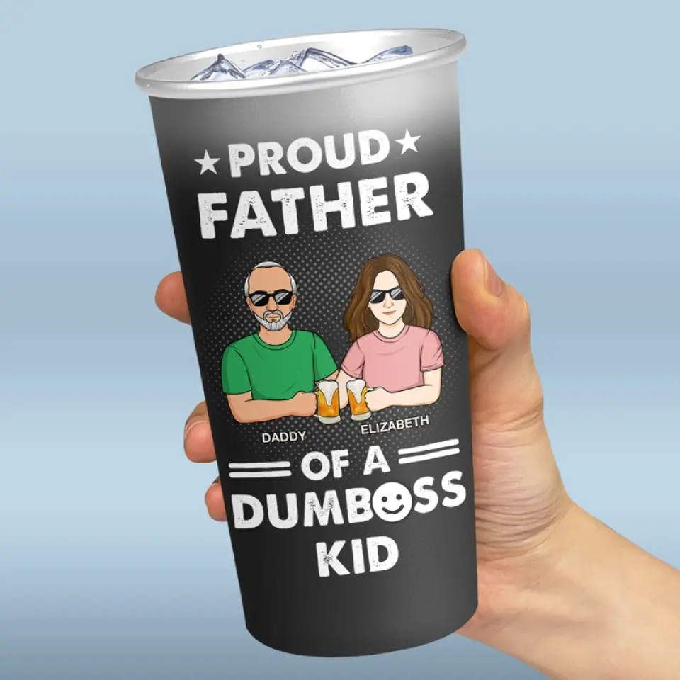 Dear Dad Great Job We're Awesome - Family Personalized Custom Aluminum Changing Color Cup - Father's Day, Gift For Dad, Grandpa - Image 3