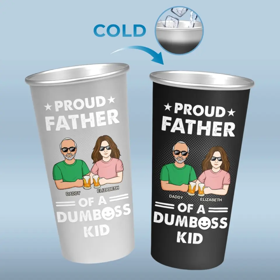 Dear Dad Great Job We're Awesome - Family Personalized Custom Aluminum Changing Color Cup - Father's Day, Gift For Dad, Grandpa - Image 4