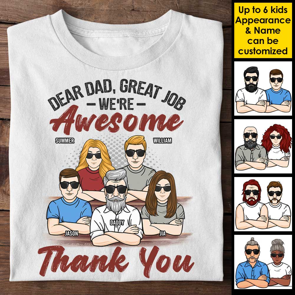 Dear Dad We're Awesome - Personalized Unisex T-shirt, Hoodie - Gift For Dad - Image 3