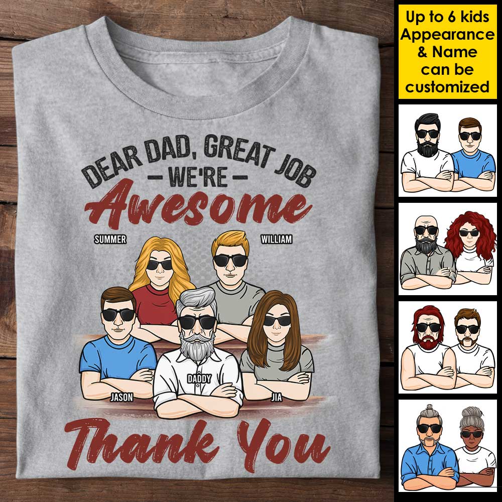 Dear Dad We're Awesome - Personalized Unisex T-shirt, Hoodie - Gift For Dad - Image 4