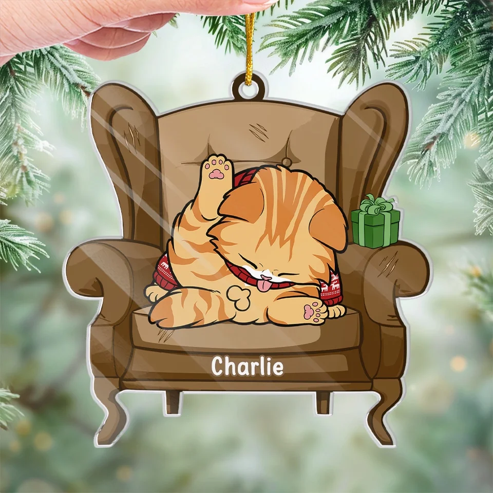 Deck The Paws With Boughs Of Holly - Cat Personalized Custom Ornament - Acrylic Custom Shaped - Christmas Gift For Pet Owners, Pet Lovers - Image 4