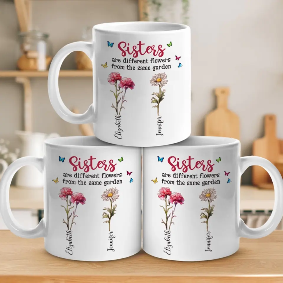 Different Flowers From The Same Garden - Family Personalized Custom Mug - Gift For Family Members, Siblings, Brothers, Sisters - Image 4