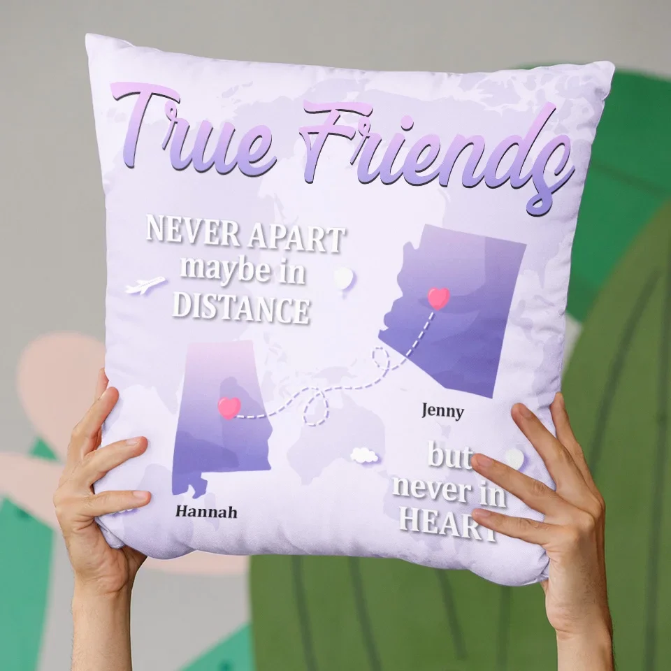 Distance Is Just A Test Of Our Friendship - Bestie Personalized Custom Pillow - Gift For Best Friends, BFF, Sisters - Image 4