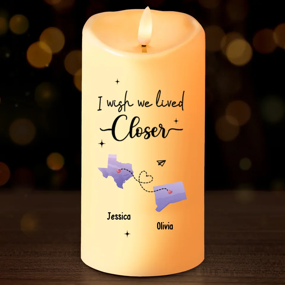 Distance Means Nothing To True Friends - Bestie Personalized Custom LED Candle - Christmas Gift For Best Friends, BFF, Sisters - Image 2