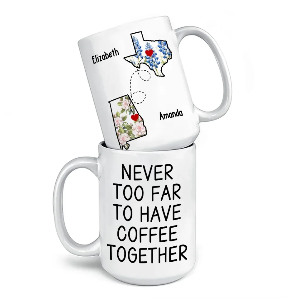Distance Only Makes Our Friendship Grow Stronger - Bestie Personalized Custom Mug - Christmas Gift For Best Friends, BFF, Sisters - Image 4