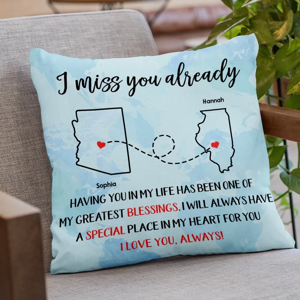 Distance Only Separates Our Bodies, Not Our Souls - Bestie Personalized Custom Pillow - Gift For Best Friends, BFF, Sisters - Image 3