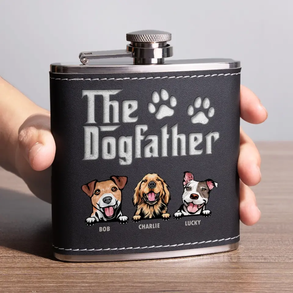 Dog Is God Spelled Backward - Dog Personalized Custom Hip Flask - Father's Day, Gift For Pet Owners, Pet Lovers - Image 2